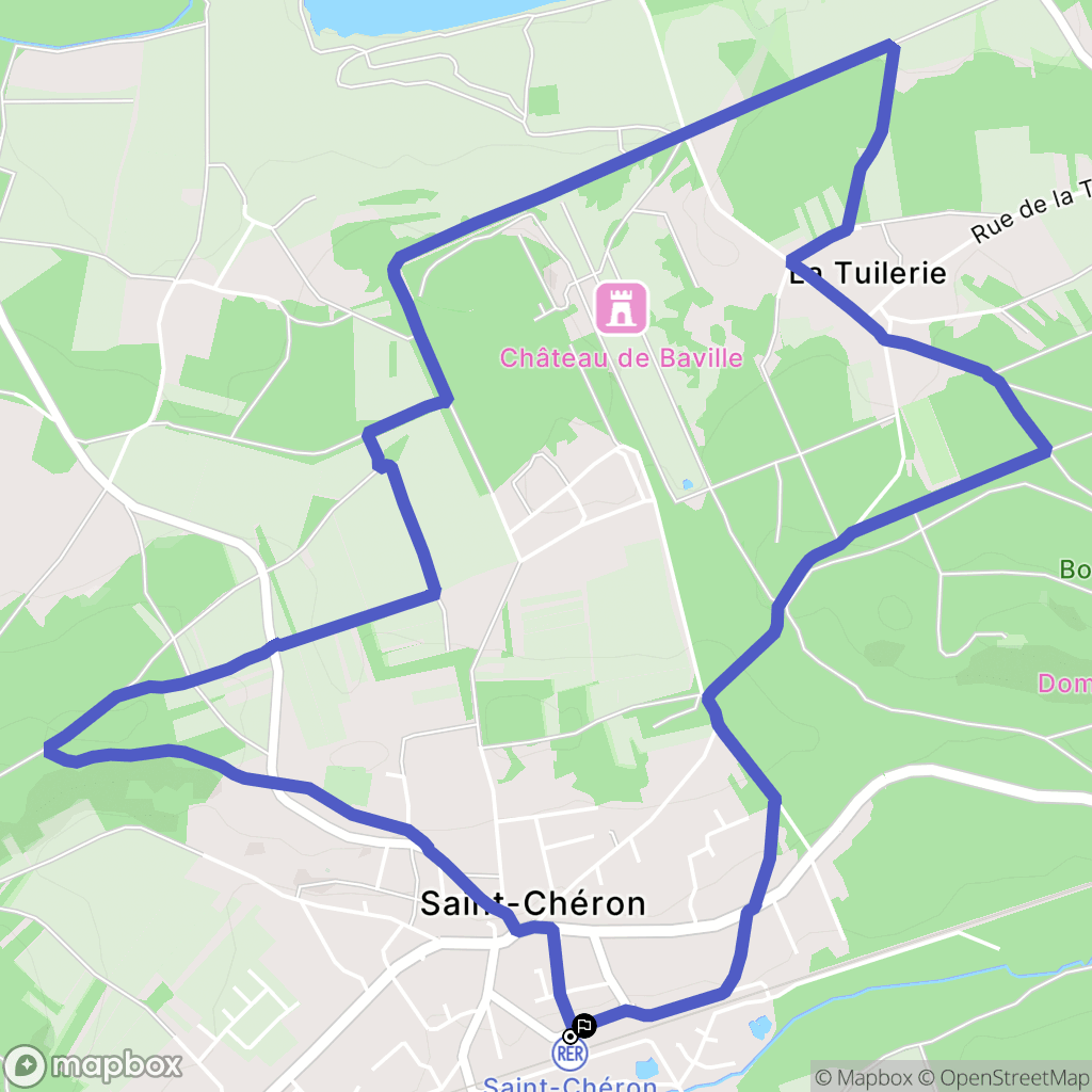 Saint-Chéron : carte du parcours de randonnée - France