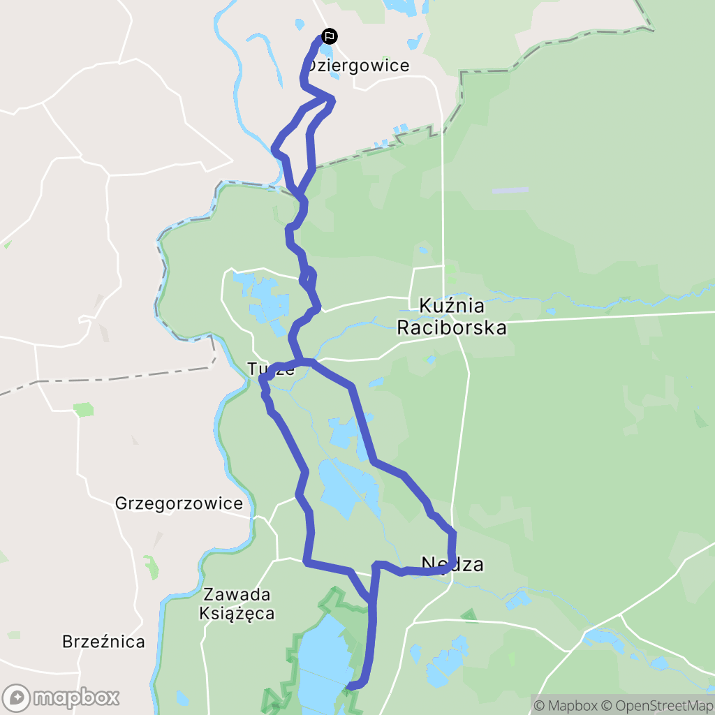 Dziergowice: mapa trasy - Poland