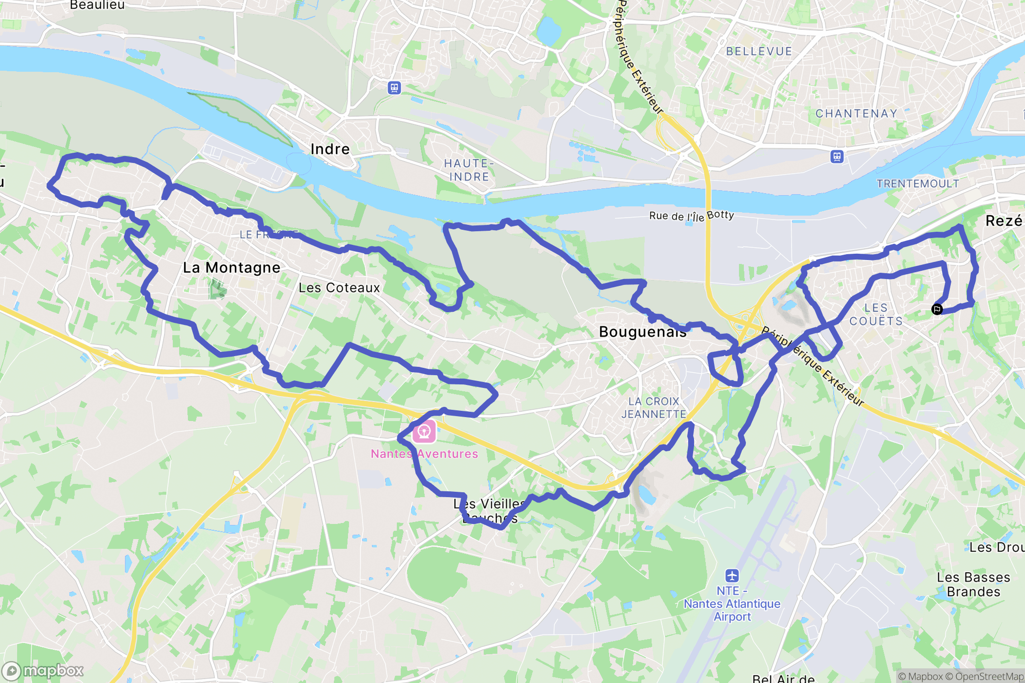Bouguenais : carte du parcours de randonnée - France