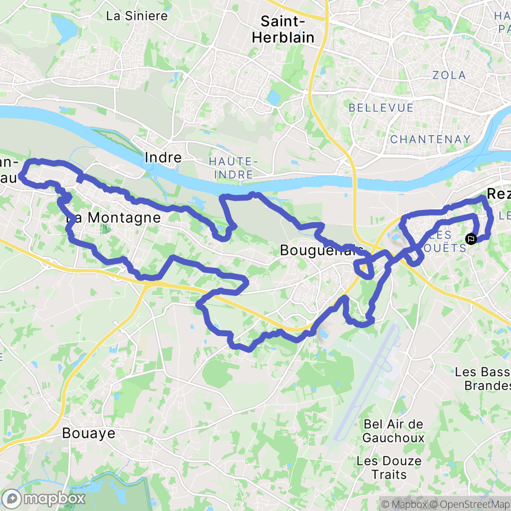 Bouguenais : carte du parcours de randonnée - France