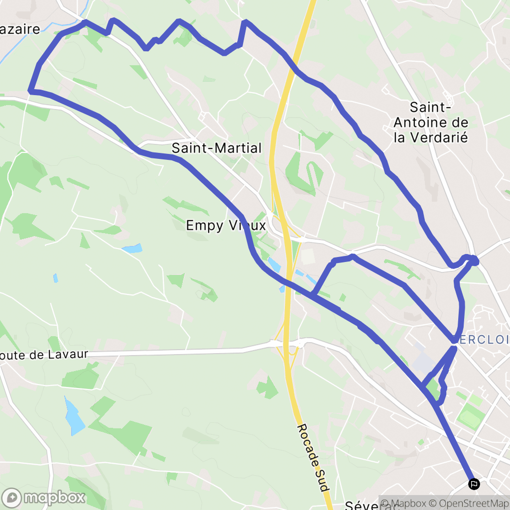 Castres : carte du parcours de randonnée - France