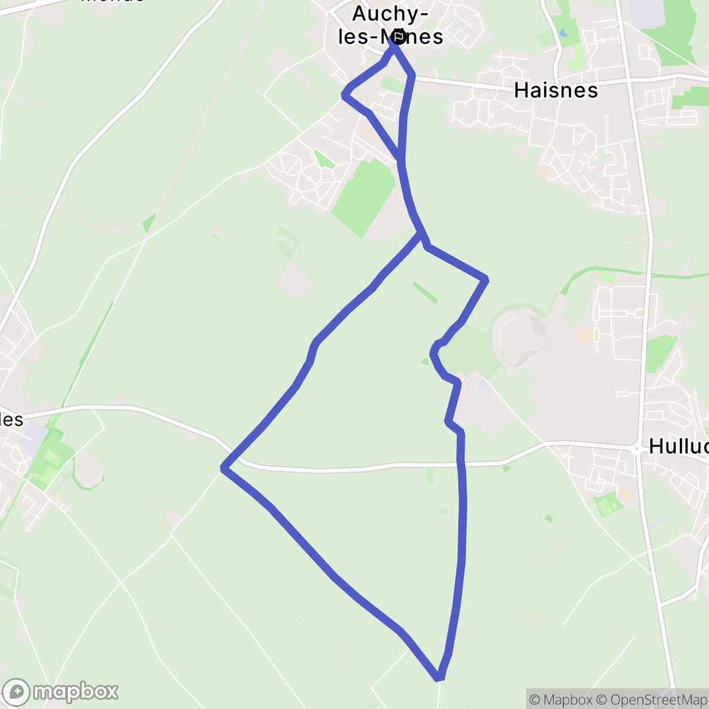 Auchy-les-Mines : carte du parcours de randonnée - France