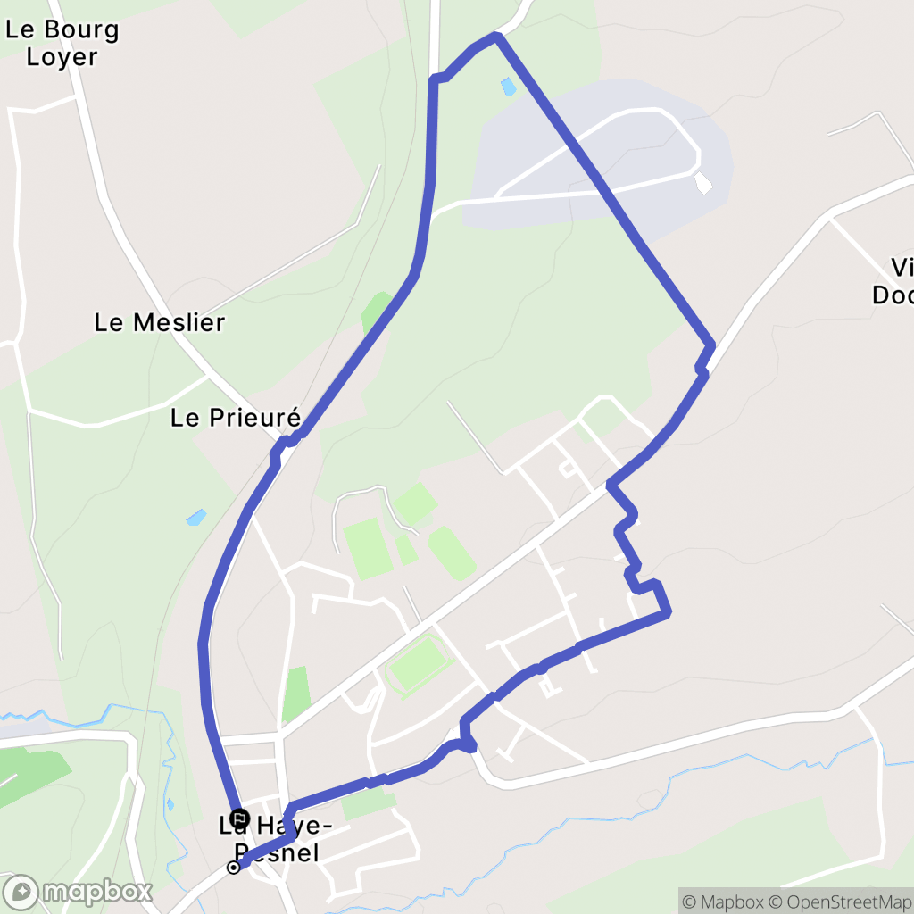 La Haye-Pesnel : carte du parcours de randonnée - France