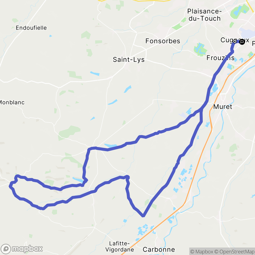 Cugnaux : carte du parcours de randonnée - France
