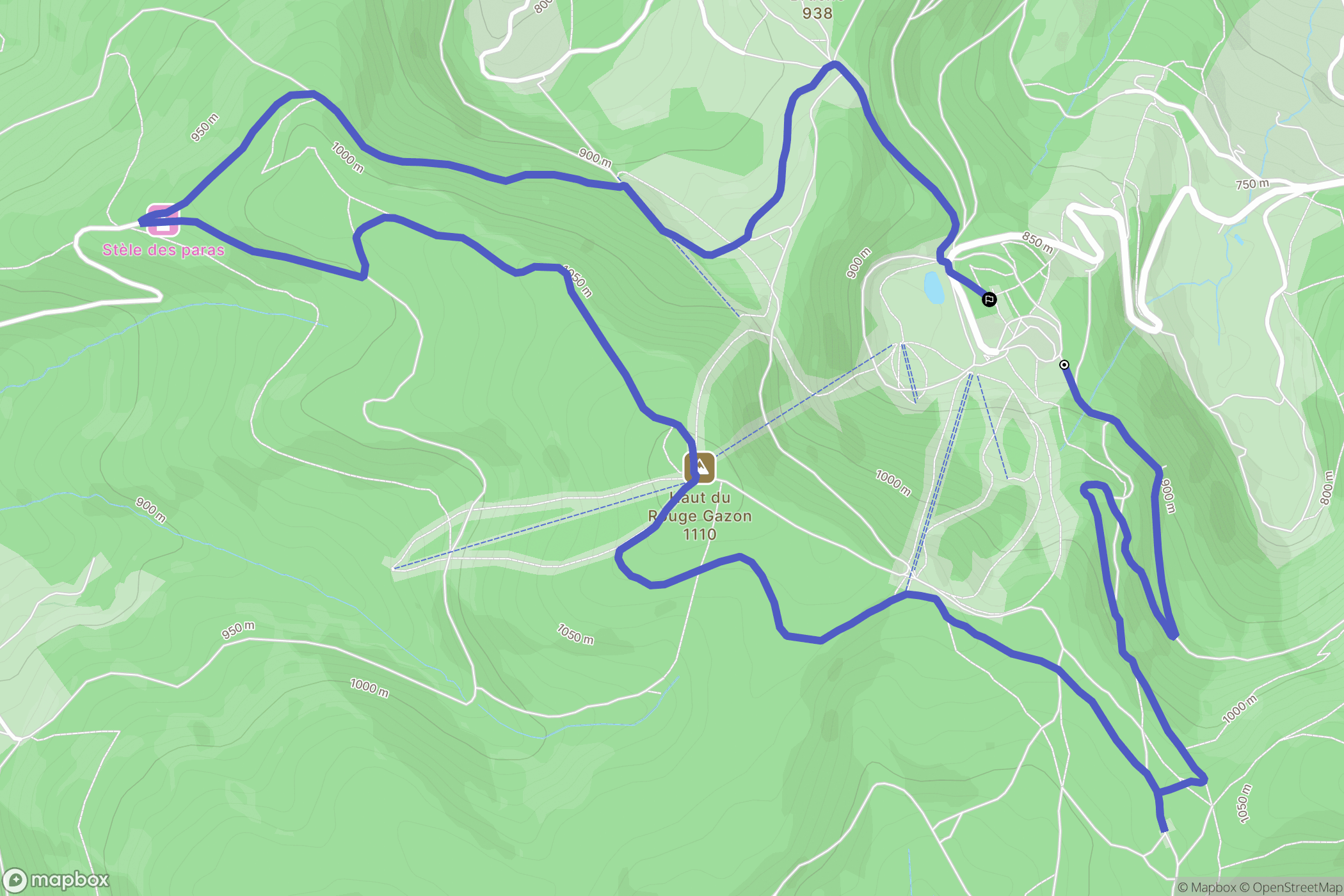 Ventron : carte du parcours de randonnée - France