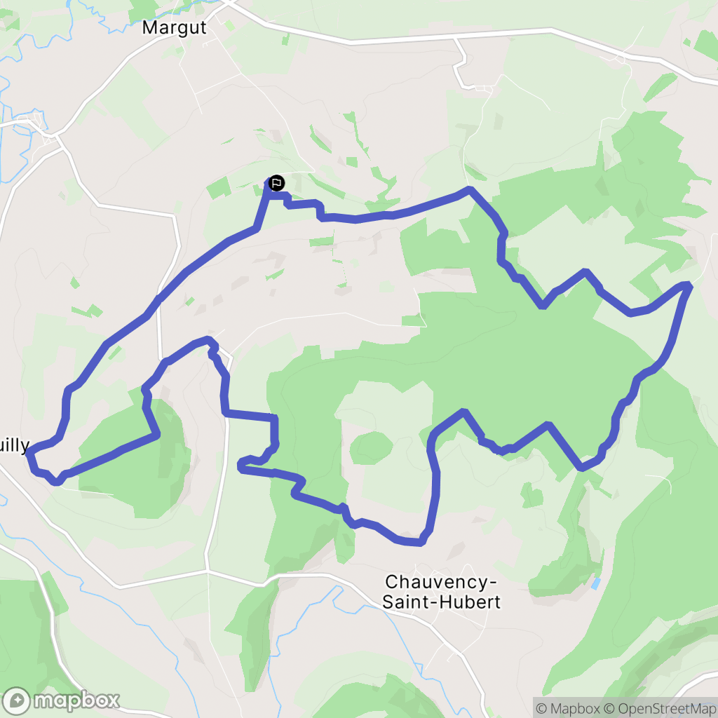 Margut : carte du parcours de randonnée - France