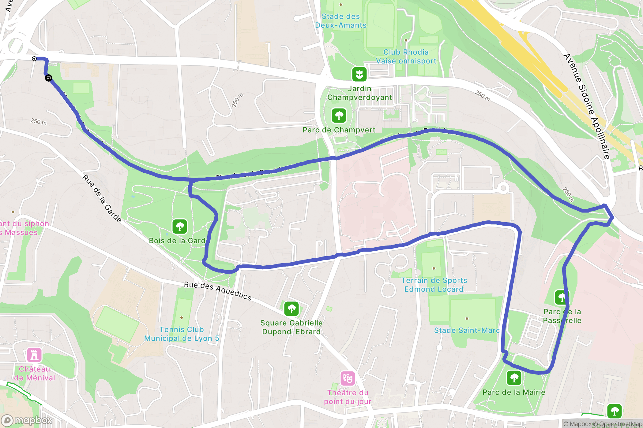 Tassin-la-Demi-Lune : carte du parcours de randonnée - France
