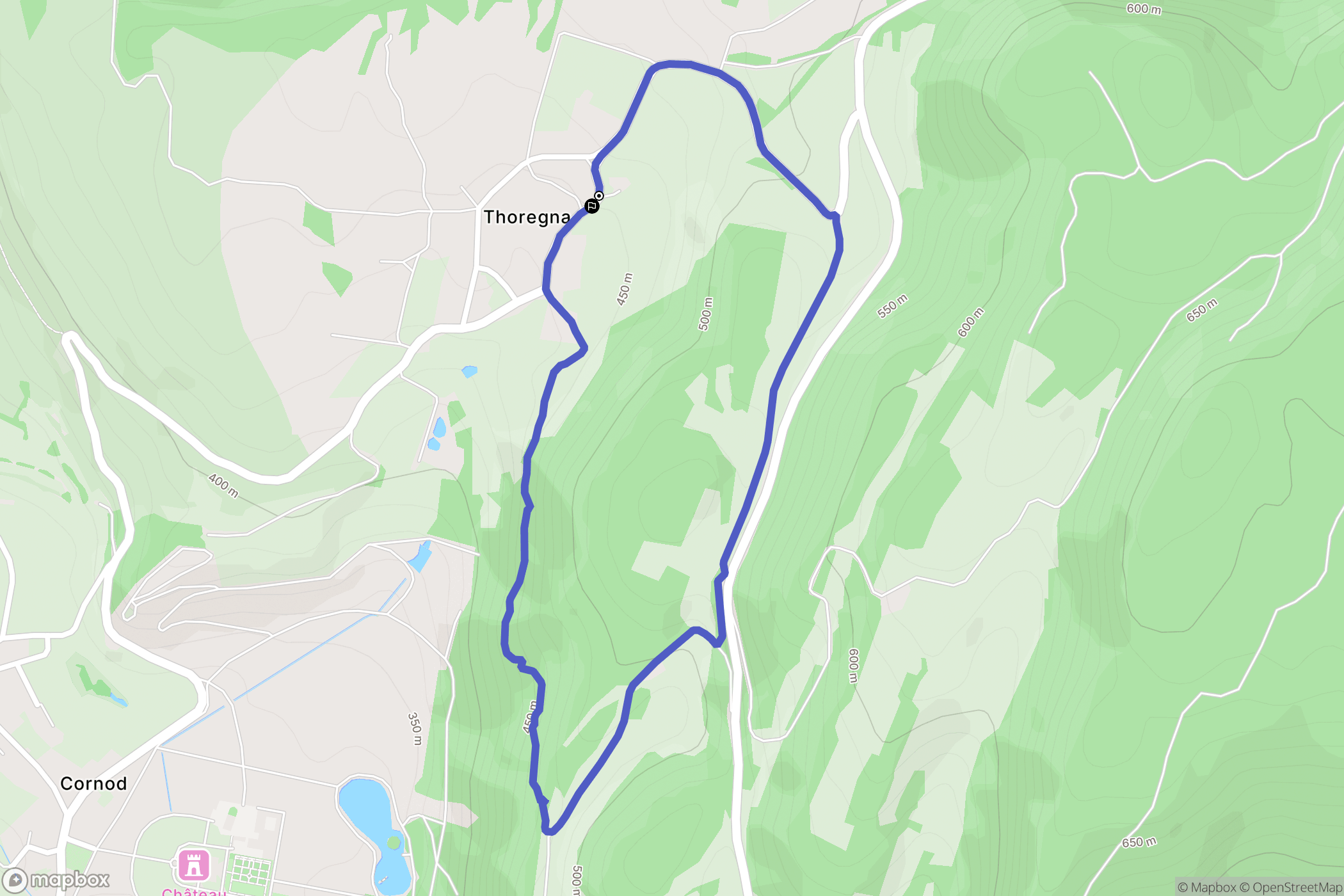 Cornod : carte du parcours de randonnée - France