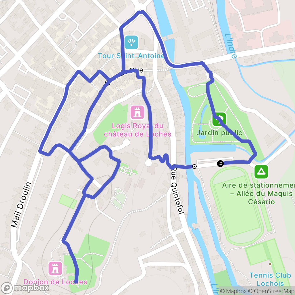 Loches : carte du parcours de randonnée - France