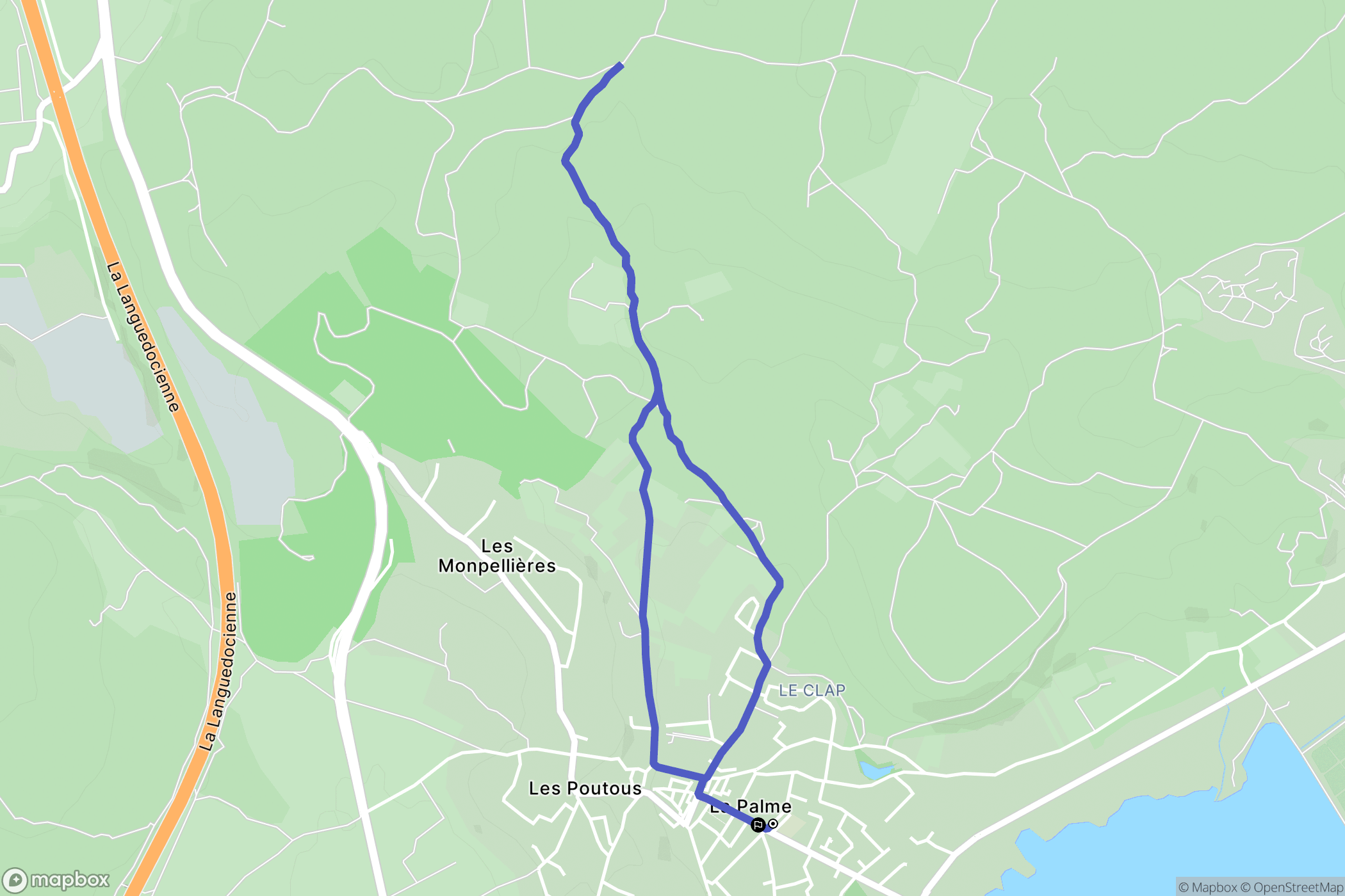 La Palme : carte du parcours de randonnée - France