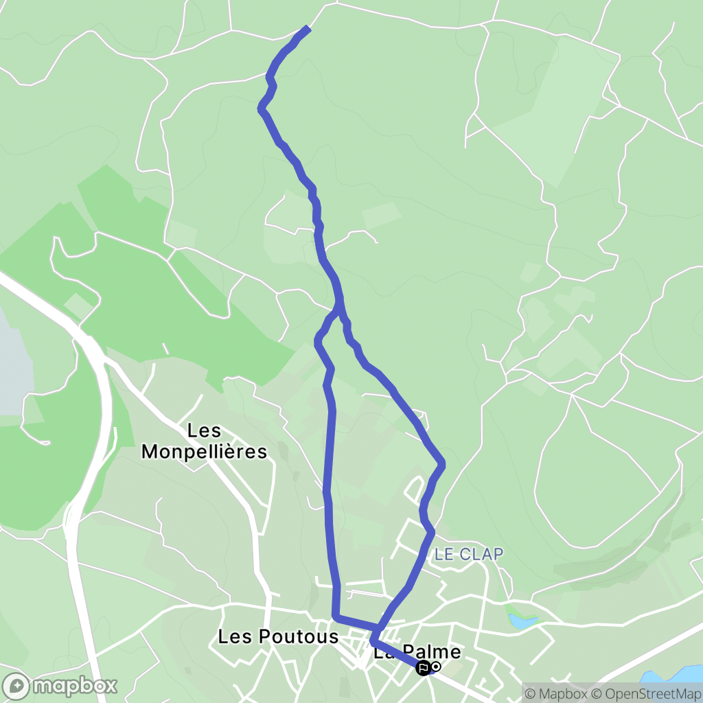 La Palme : carte du parcours de randonnée - France