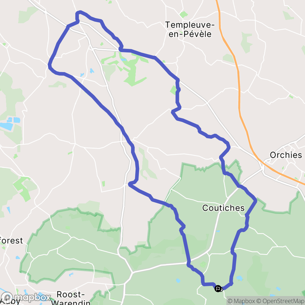 Flines-lez-Raches : carte du parcours de randonnée - France