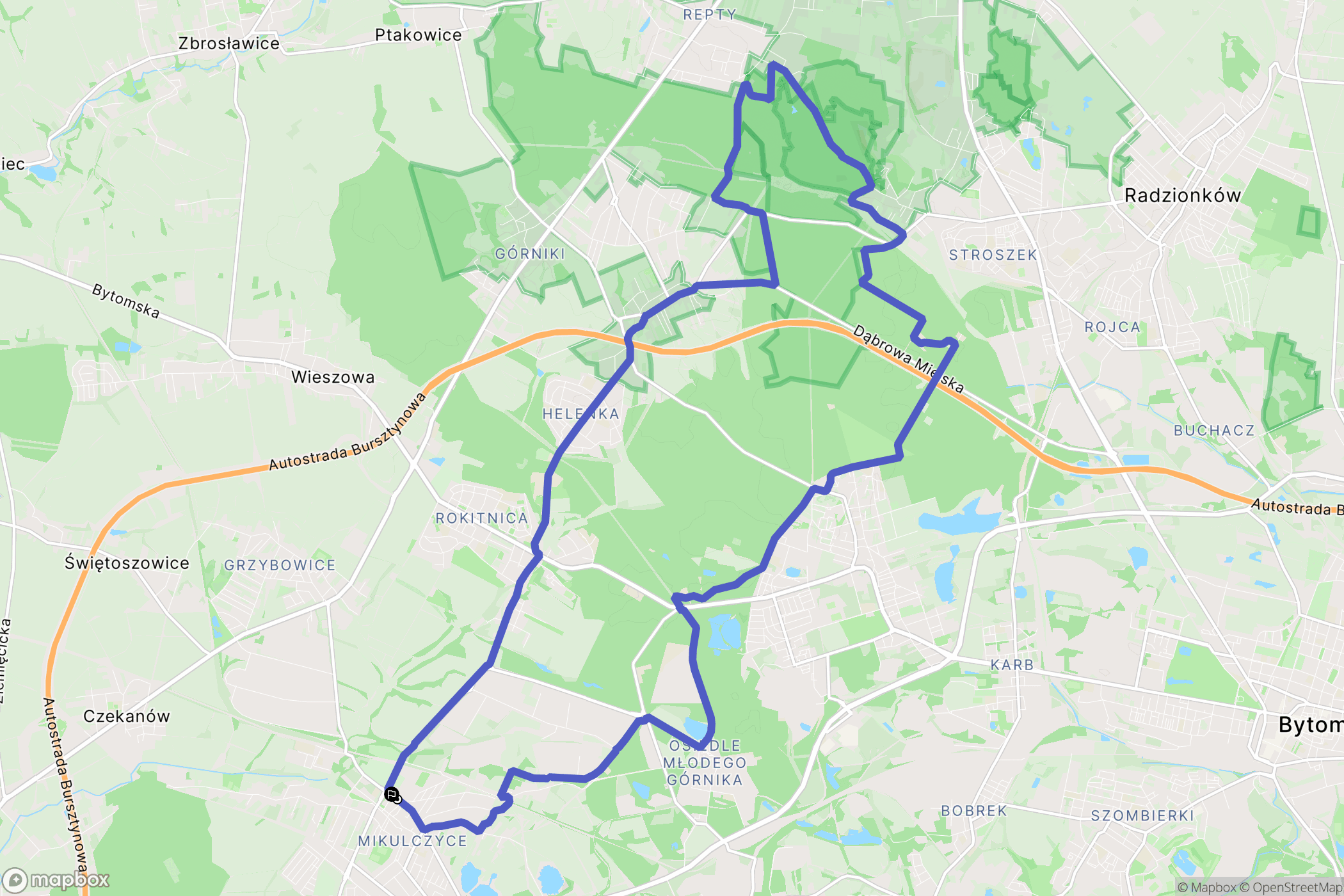 Zabrze: mapa trasy - Poland