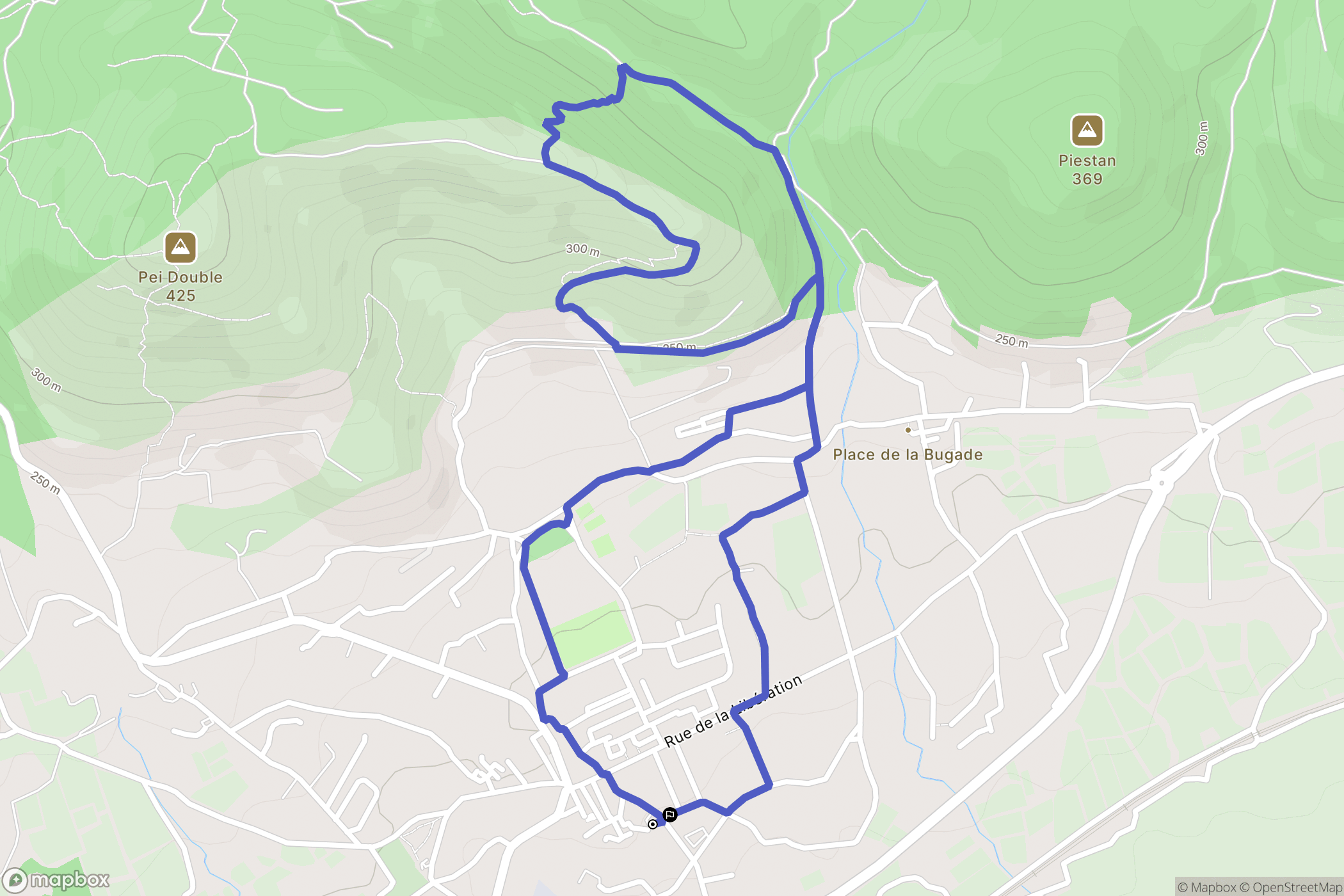 Puget-Ville : carte du parcours de randonnée - France