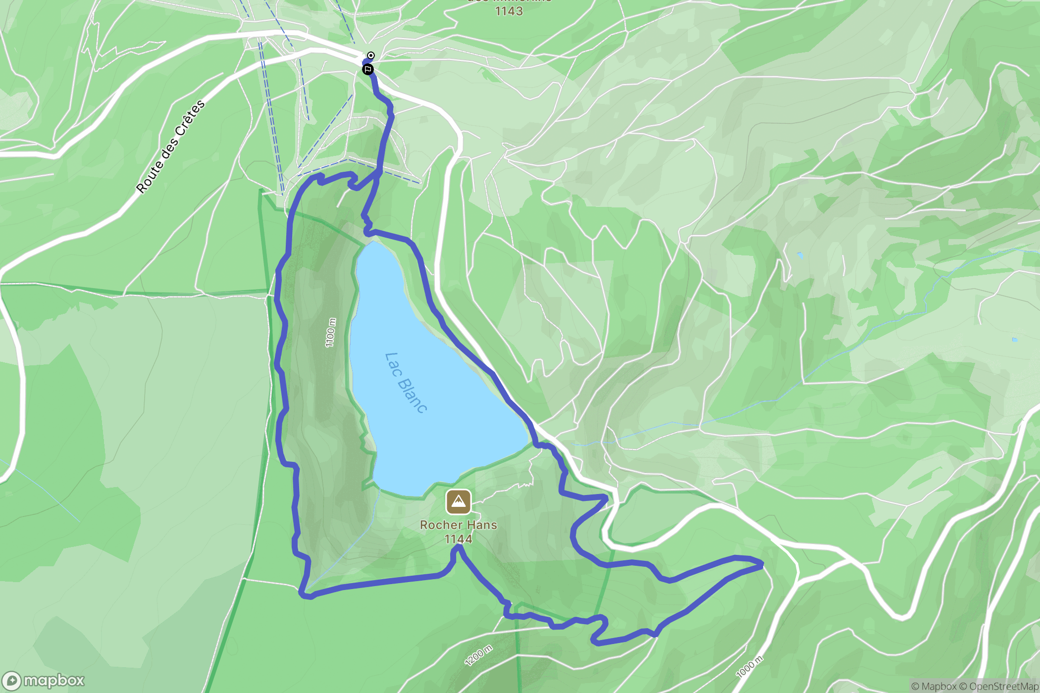 Orbey : carte du parcours de randonnée - France