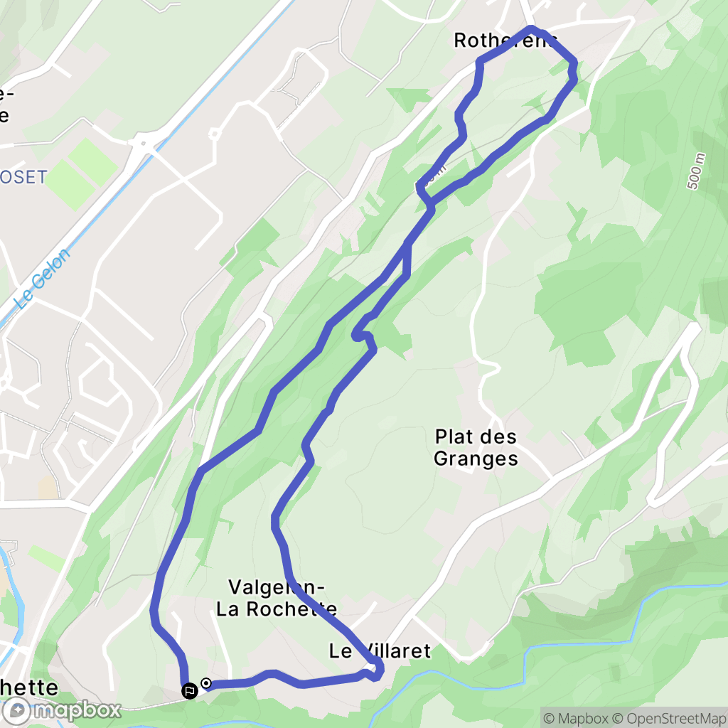 Valgelon-La Rochette : carte du parcours de randonnée - France