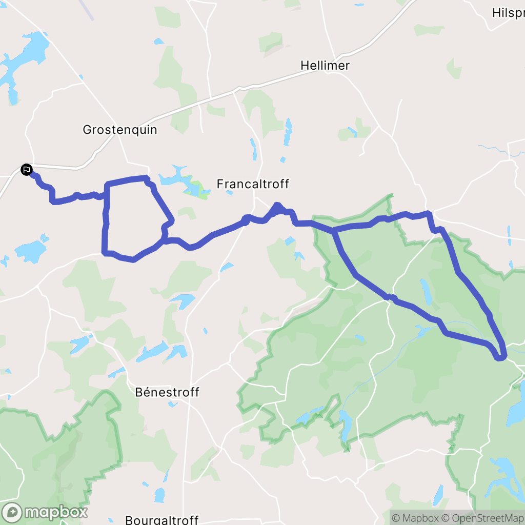 Bérig-Vintrange : carte du parcours de randonnée - France