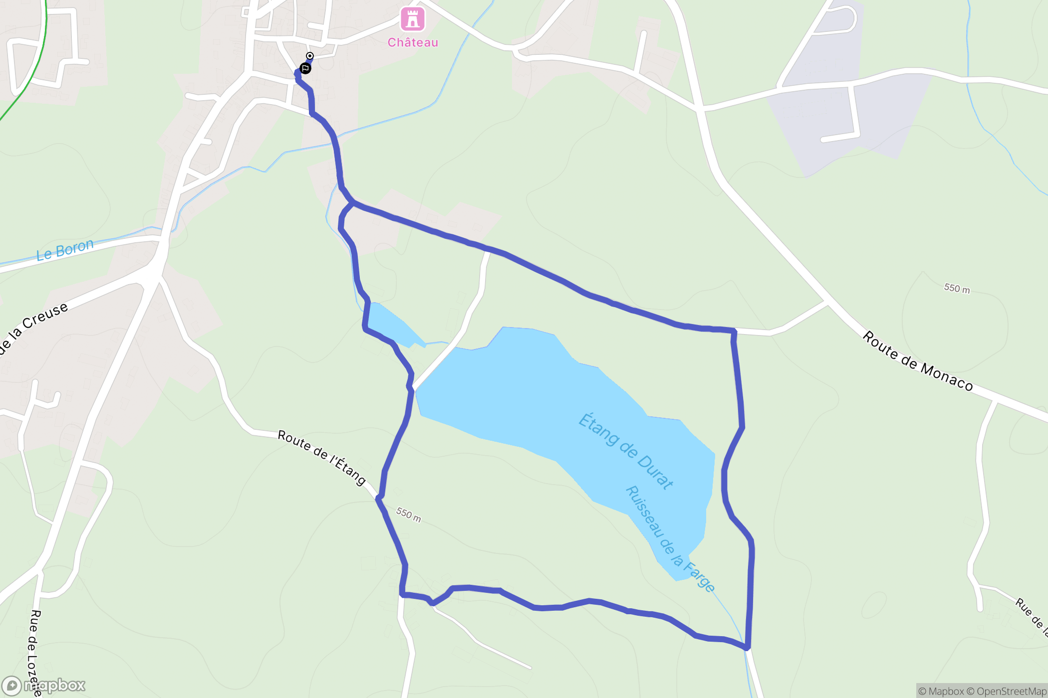 Pionsat : carte du parcours de randonnée - France
