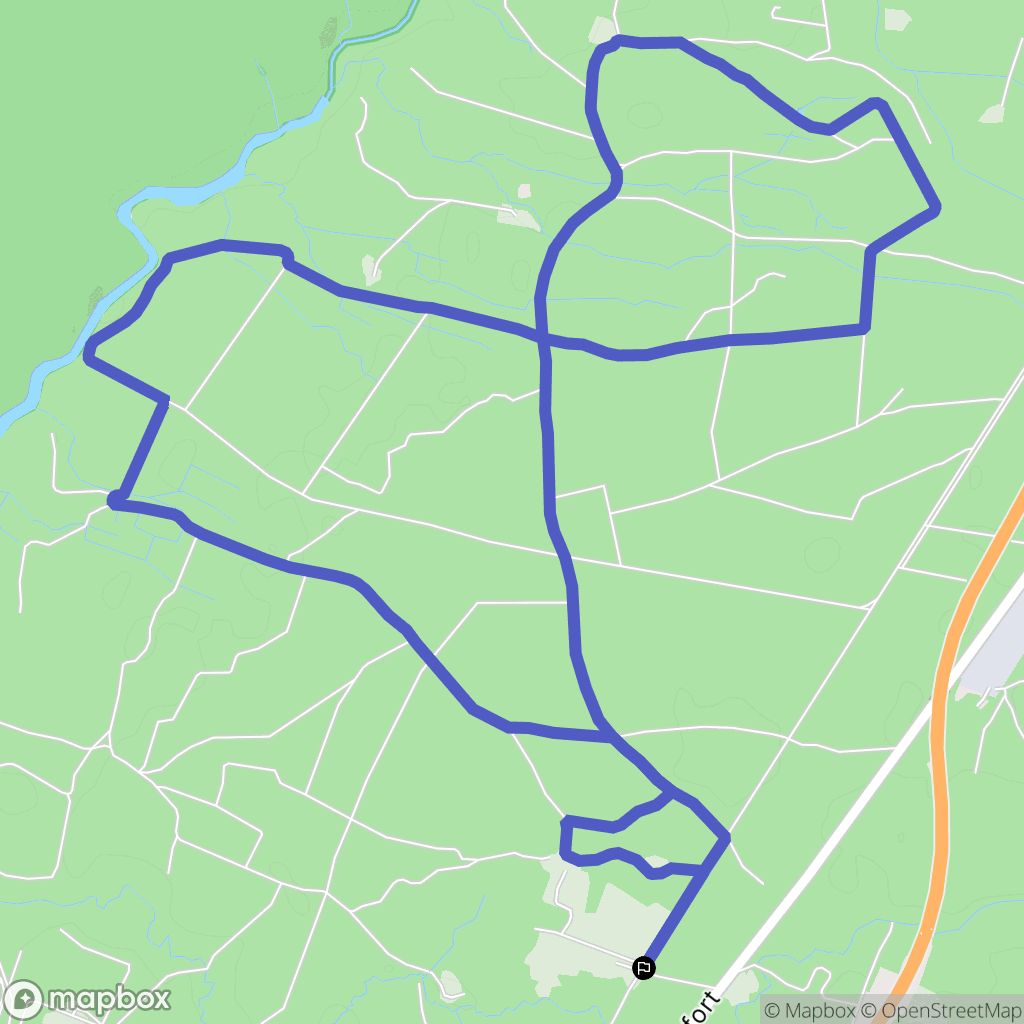 Pouydesseaux : carte du parcours de randonnée - France