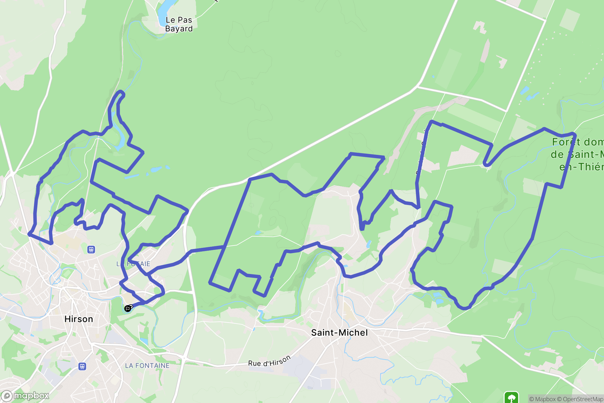 Hirson : carte du parcours de randonnée - France