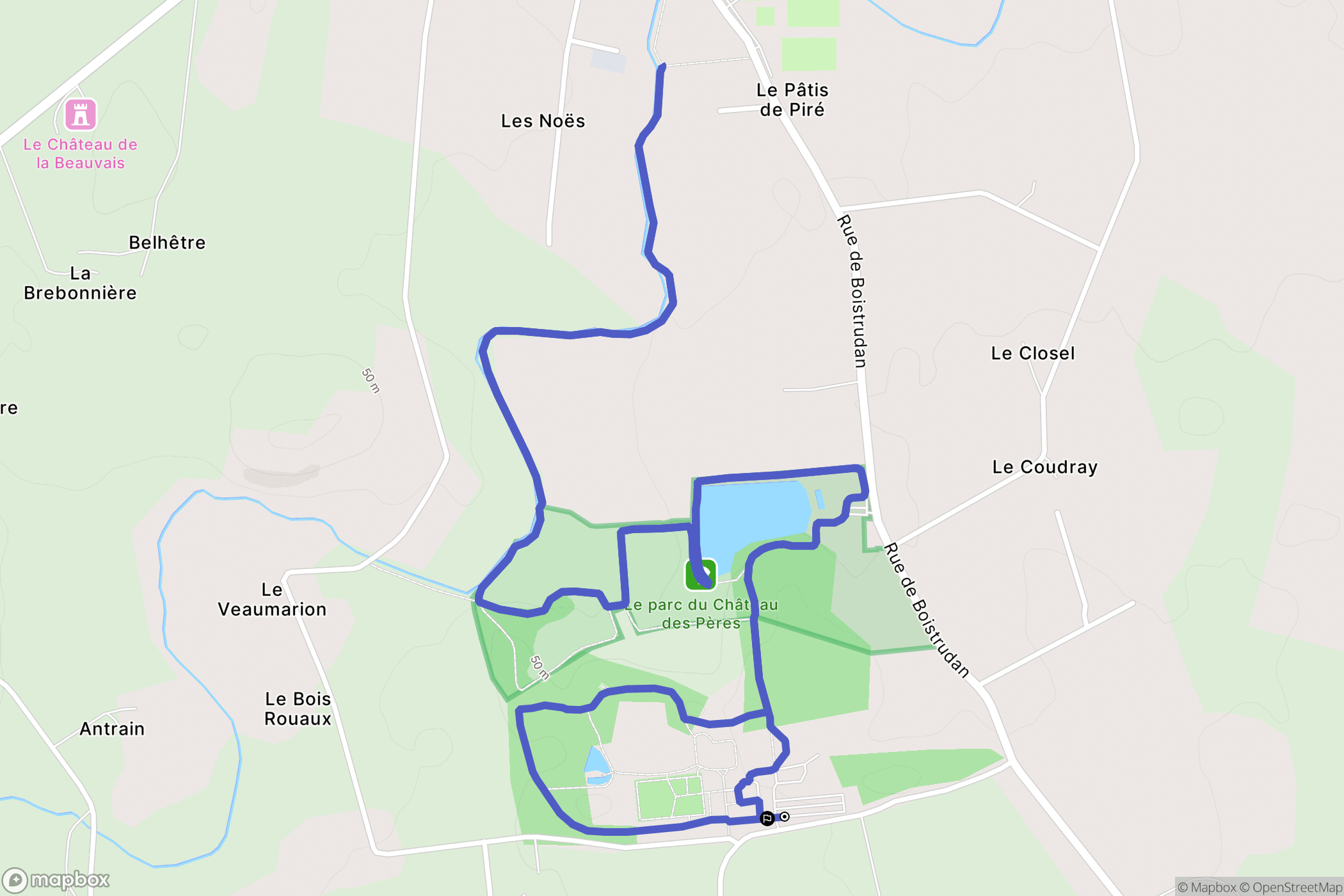 Piré-Chancé : carte du parcours de randonnée - France