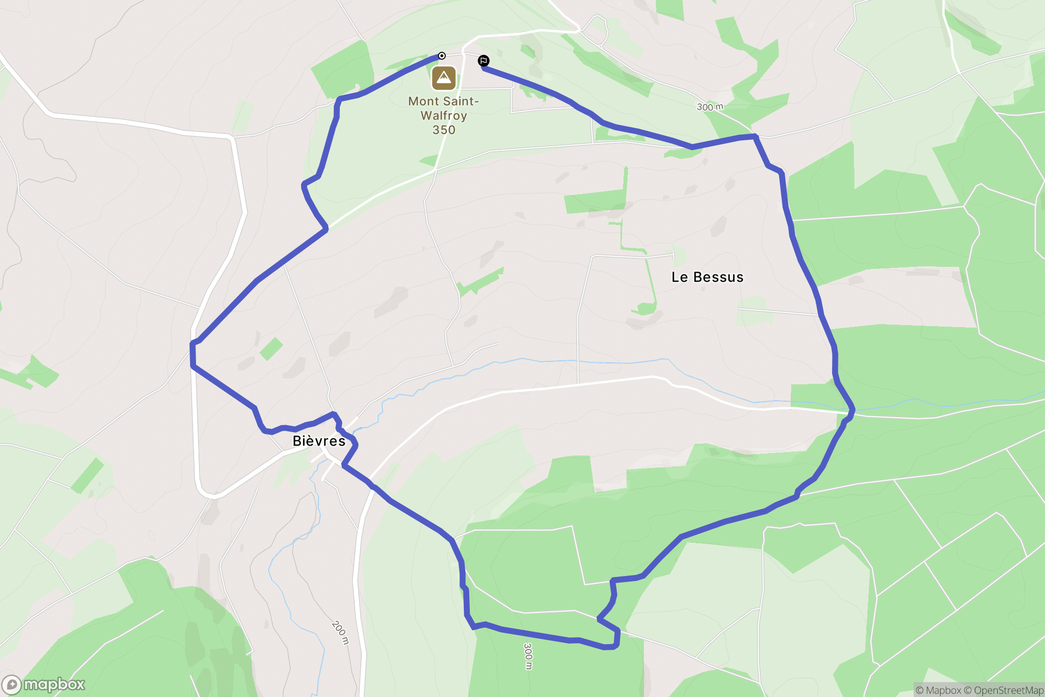 Bièvres : carte du parcours de randonnée - France