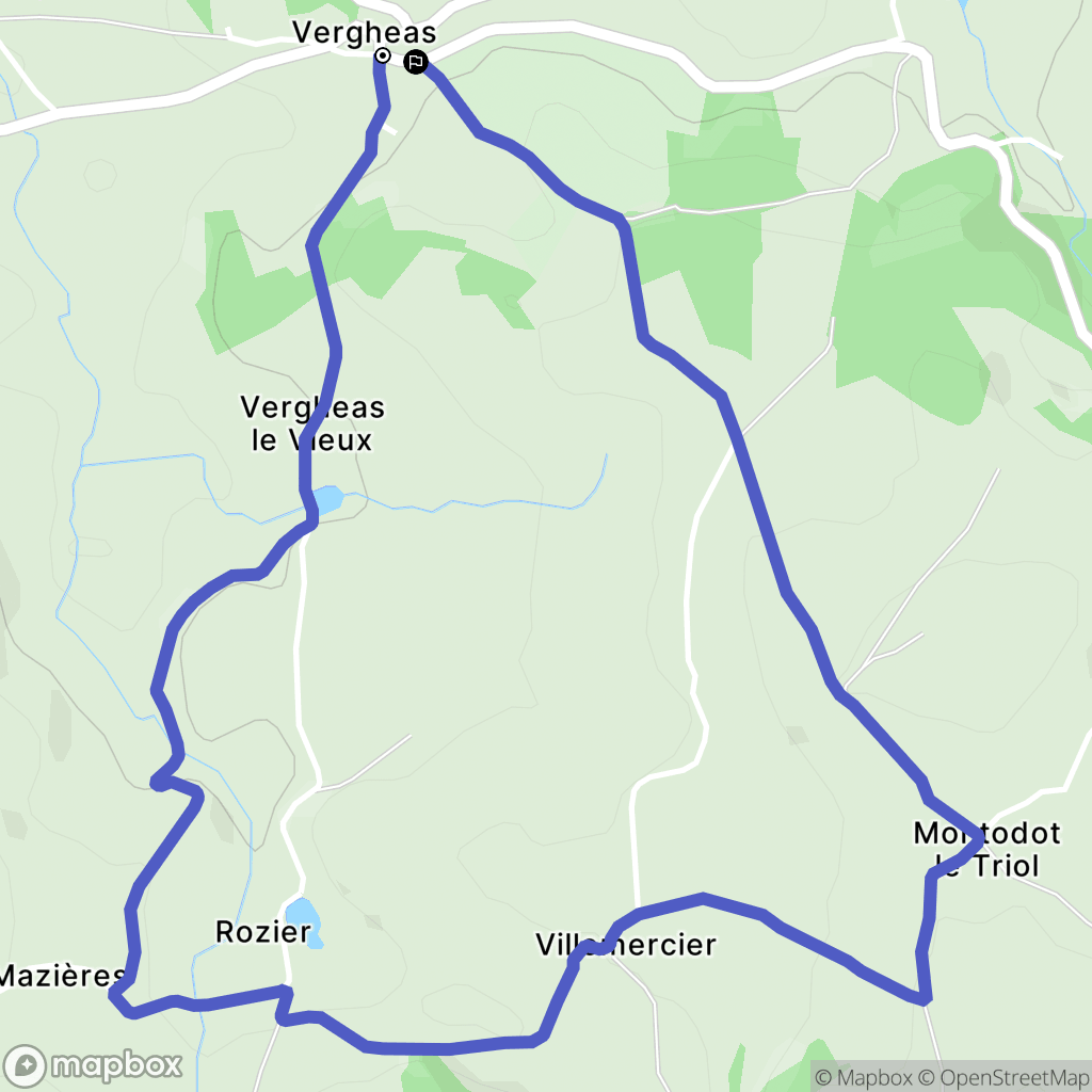 Vergheas : carte du parcours de randonnée - France