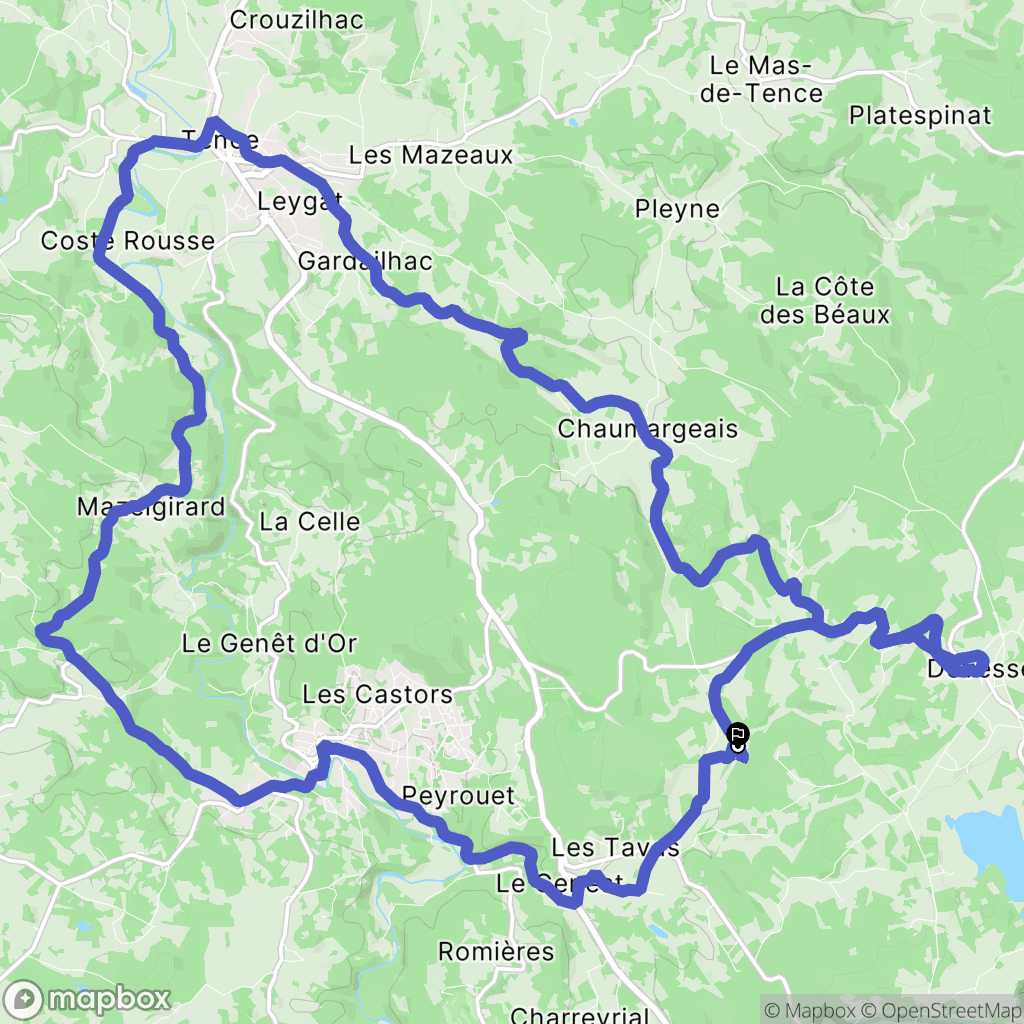 Devesset : carte du parcours de randonnée - France