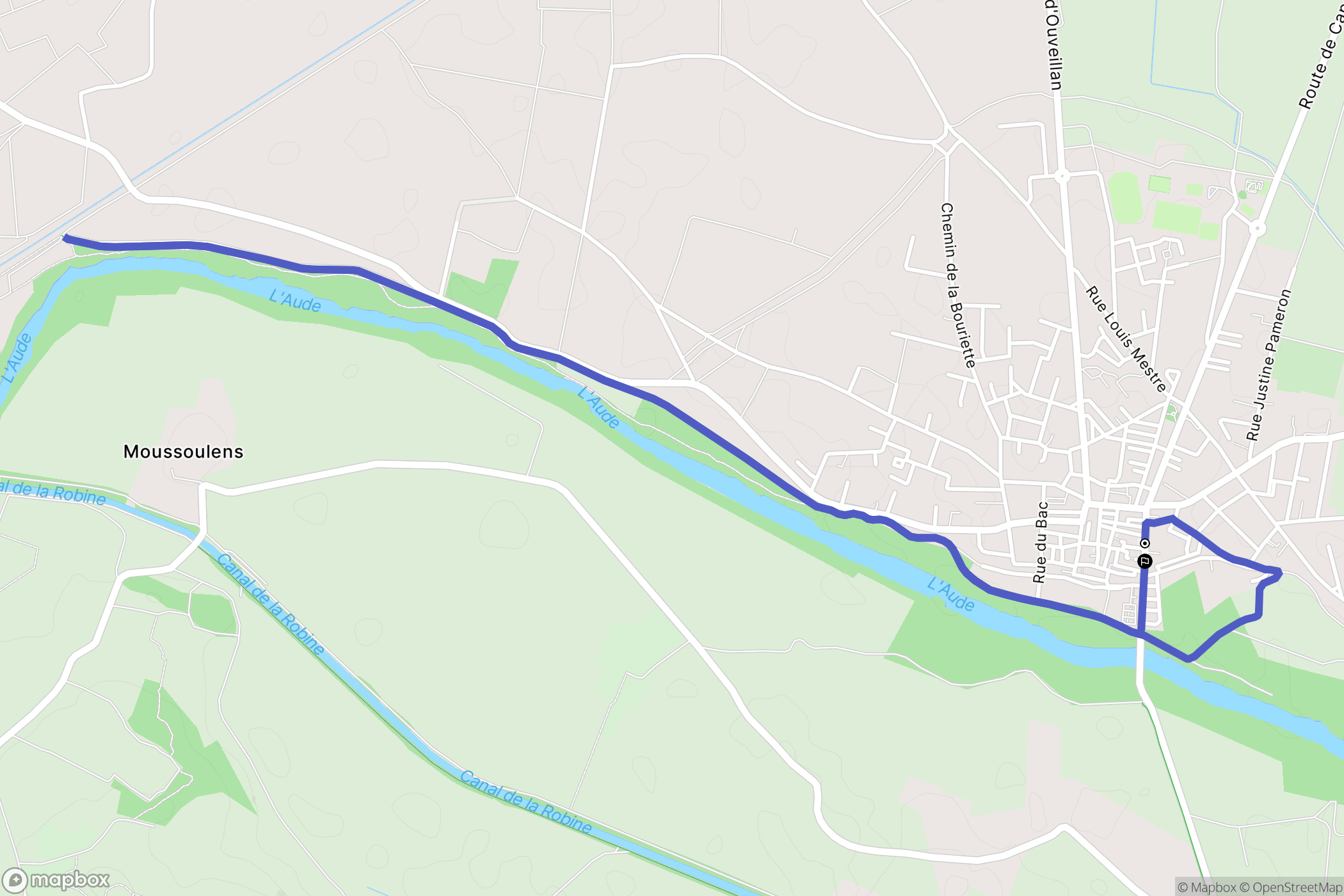 Cuxac-d'Aude : carte du parcours de randonnée - France