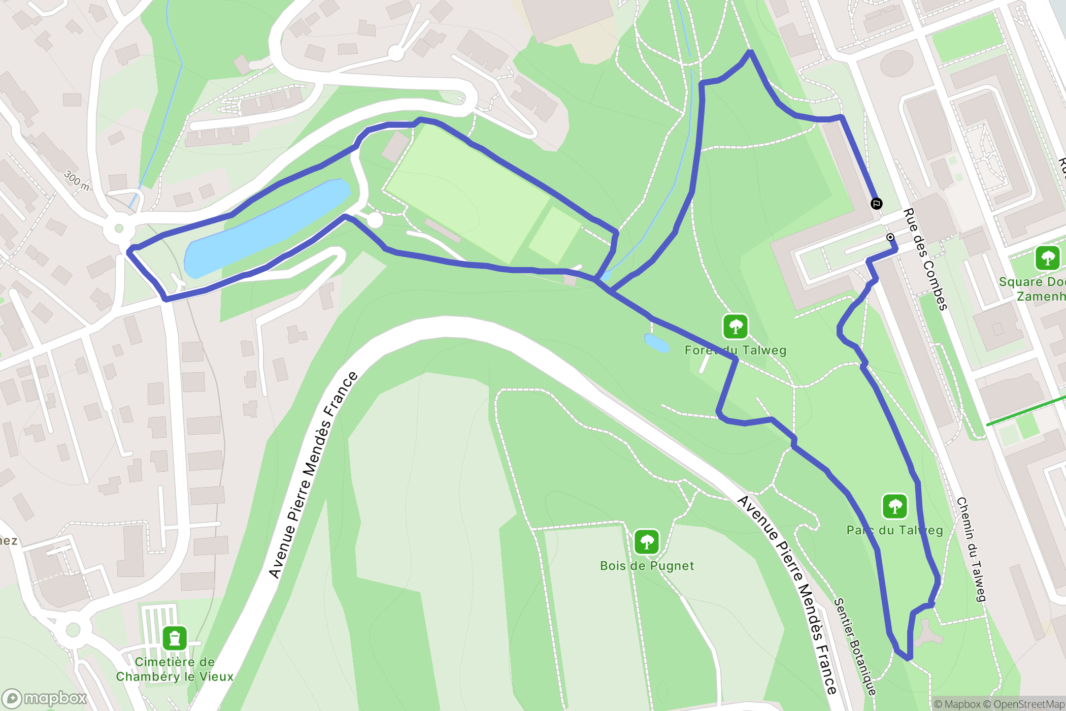 Chambéry : carte du parcours de randonnée - France