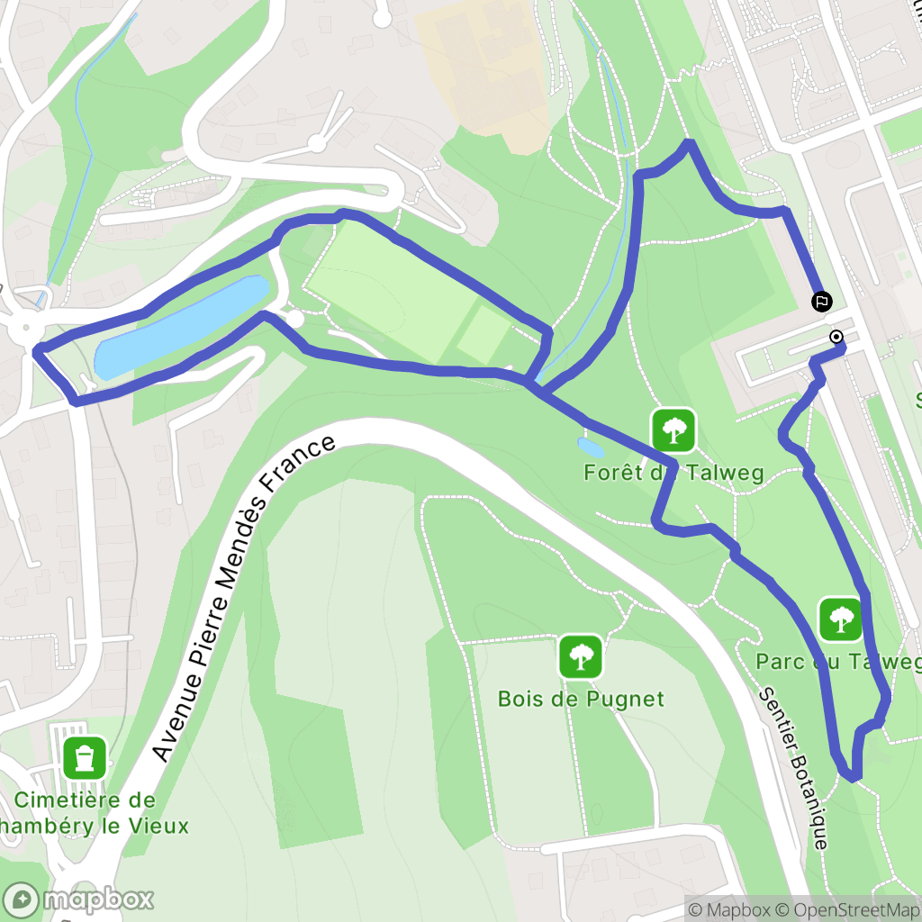 Chambéry : carte du parcours de randonnée - France