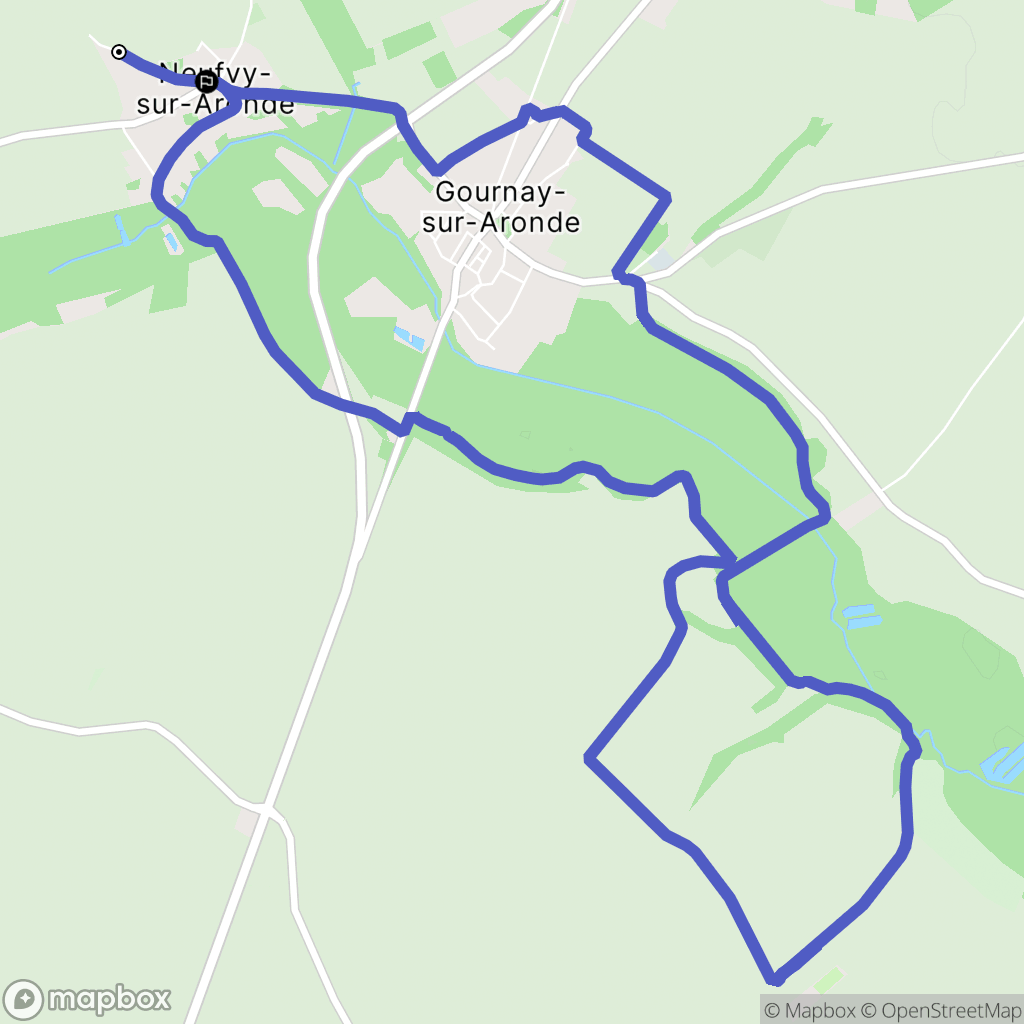 Neufvy-sur-Aronde : carte du parcours de randonnée - France