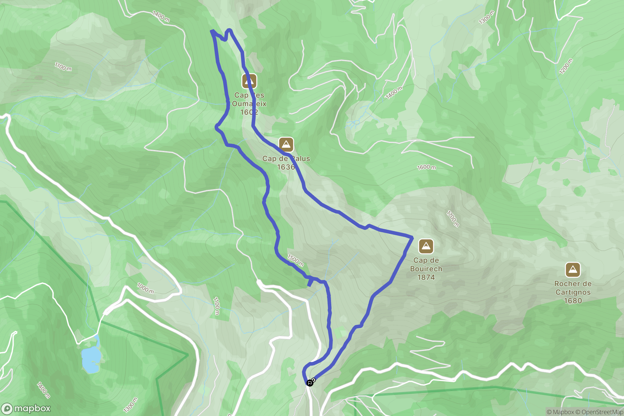 Sentenac-d'Oust : carte du parcours de randonnée - France