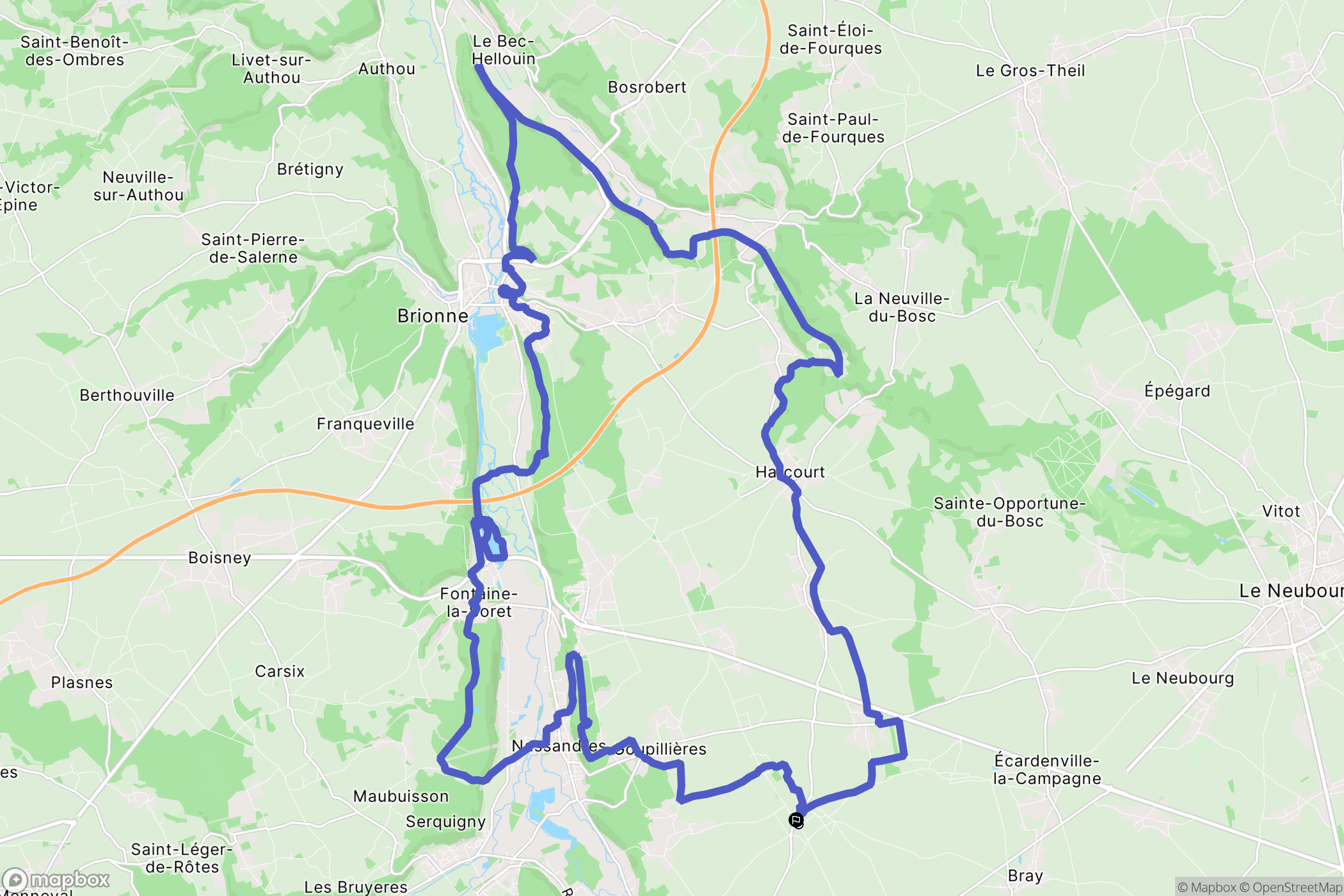 Goupil-Othon : carte du parcours de randonnée - France