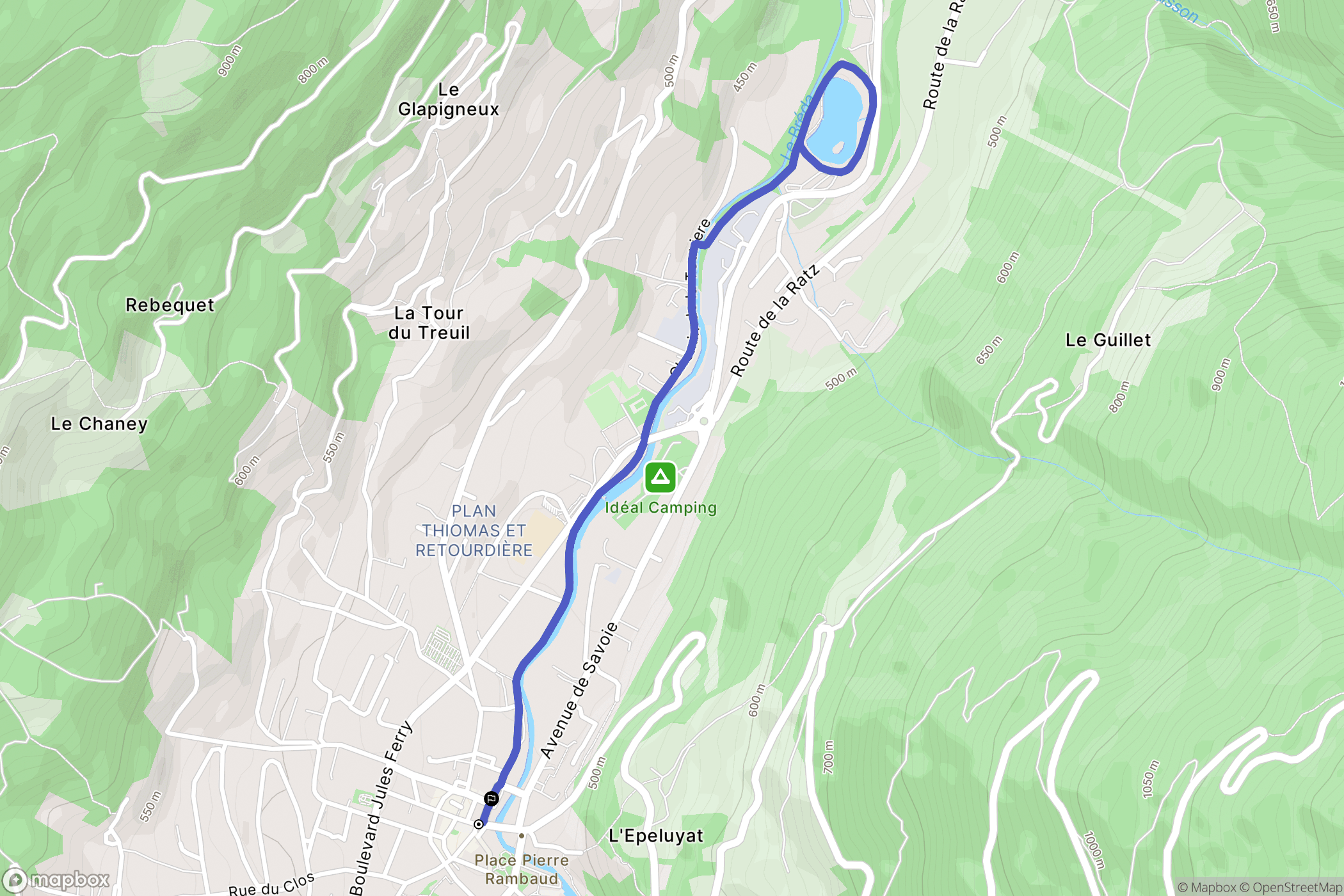 Allevard : carte du parcours de randonnée - France