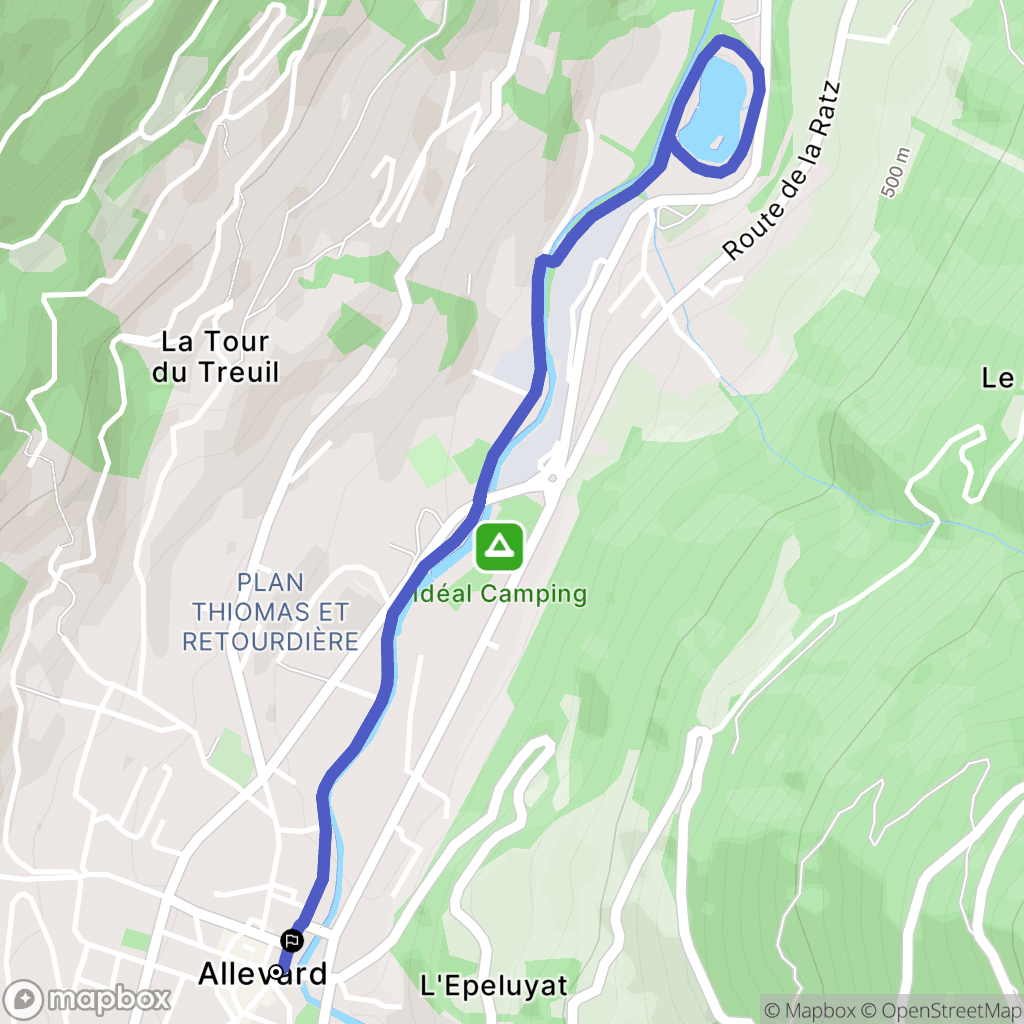 Allevard : carte du parcours de randonnée - France