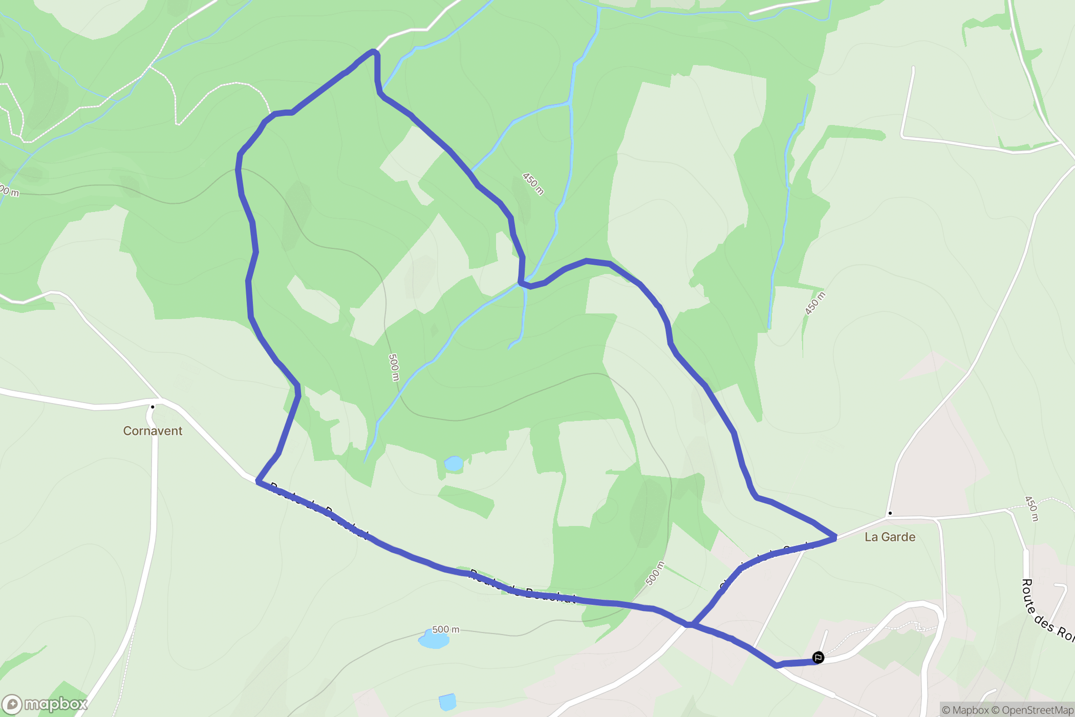 Saint-Laurent-d'Agny : carte du parcours de randonnée - France