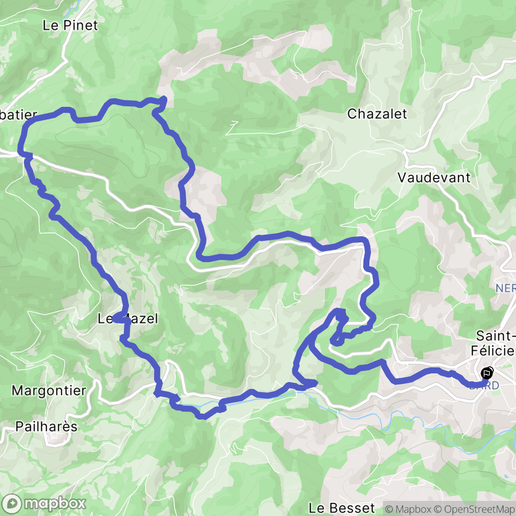 Saint-Félicien : carte du parcours de randonnée - France