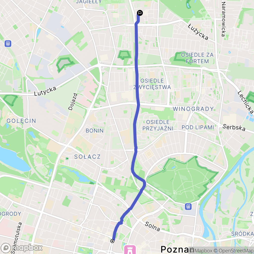 Poznań: mapa trasy - Poland