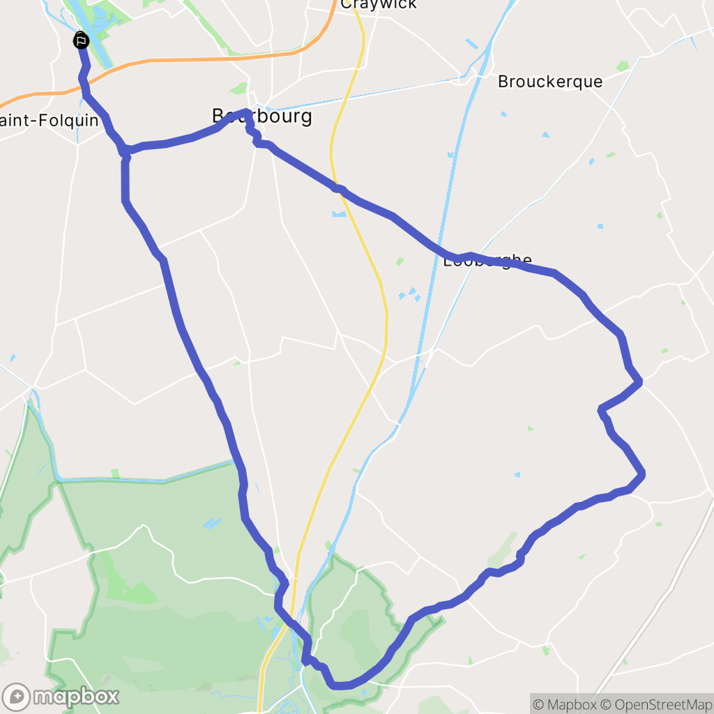 Saint-Georges-sur-l'Aa : carte du parcours de randonnée - France
