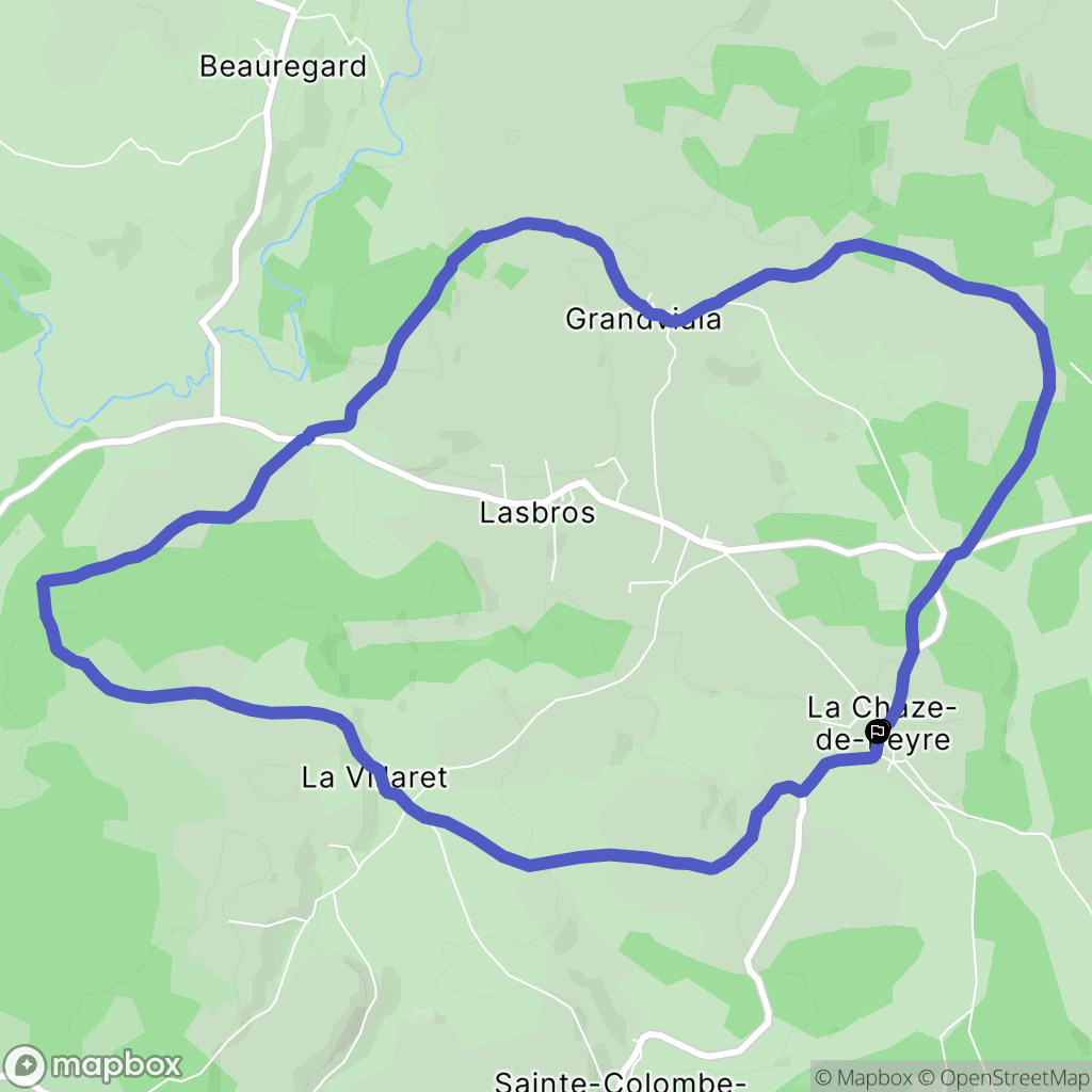 Peyre en Aubrac : carte du parcours de randonnée - France