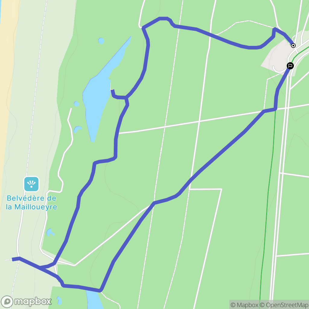 Mimizan : carte du parcours de randonnée - France