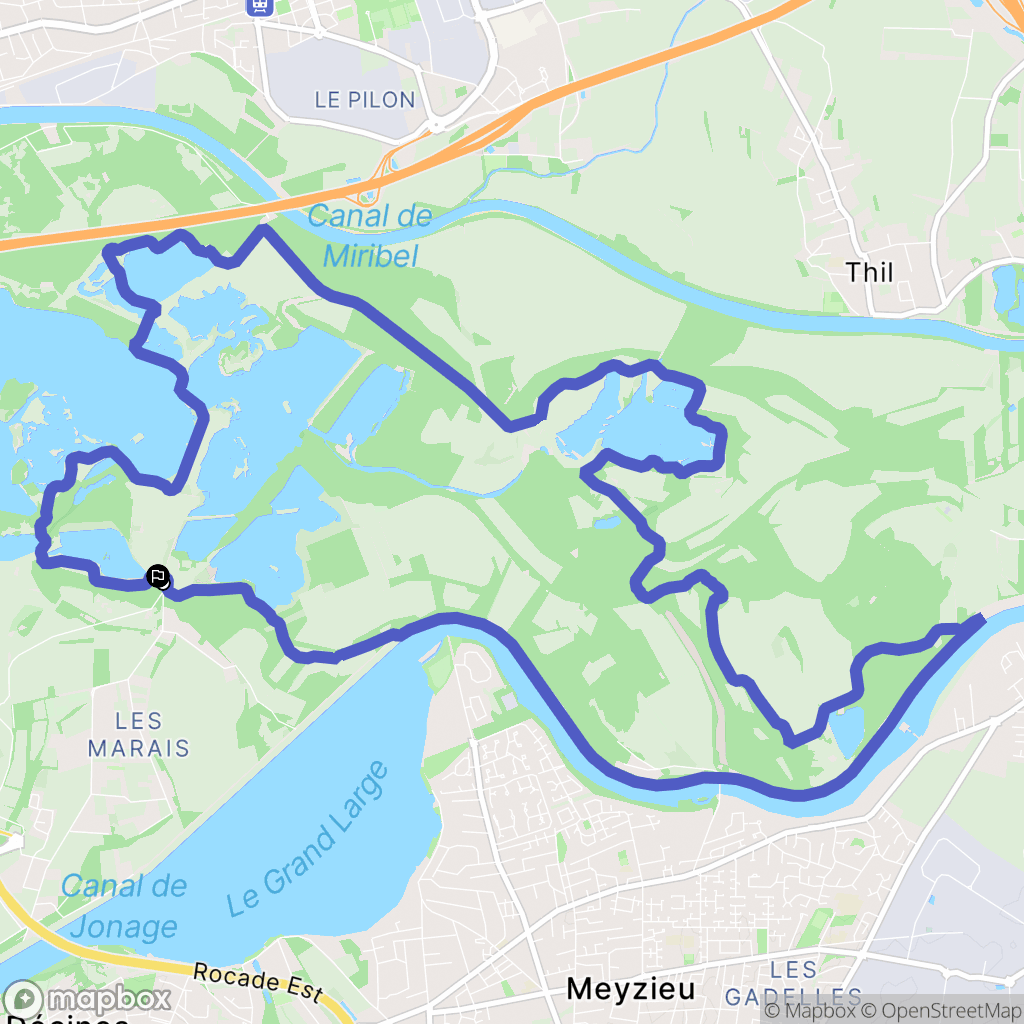 Décines-Charpieu : carte du parcours de randonnée - France