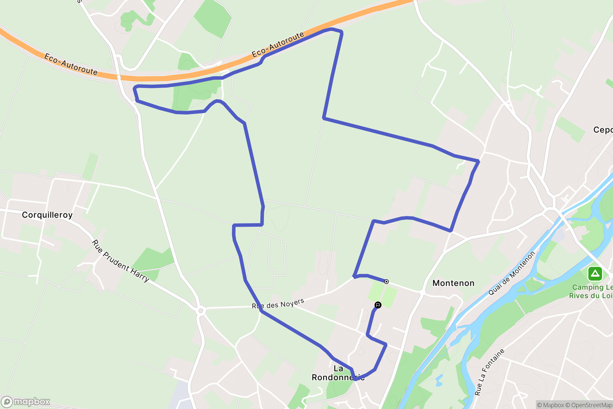 Corquilleroy : carte du parcours de randonnée - France