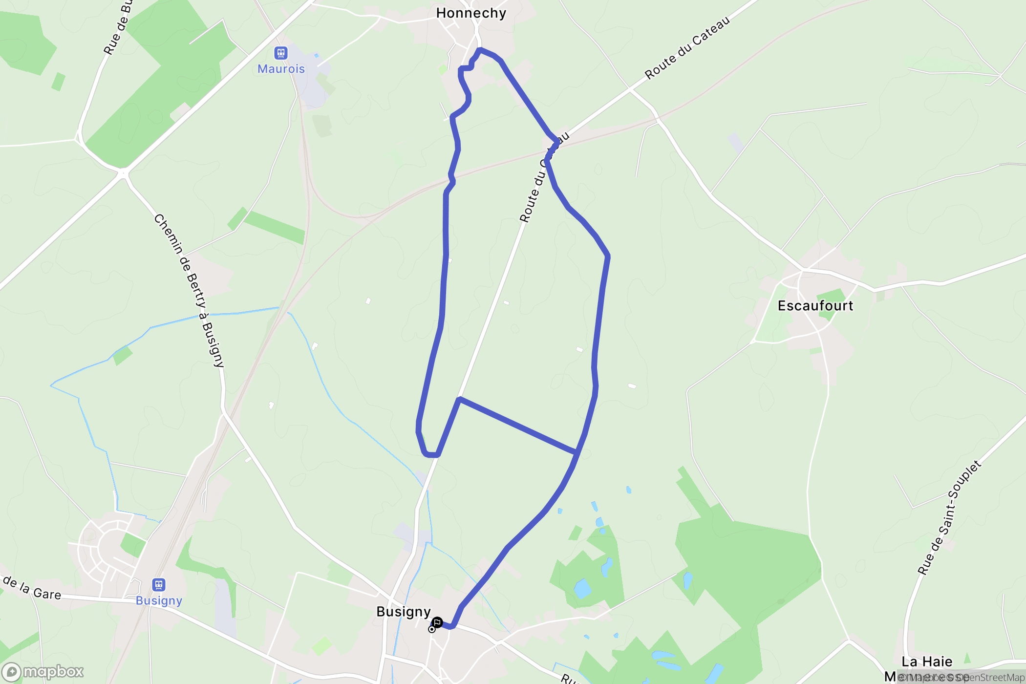 Busigny : carte du parcours de randonnée - France