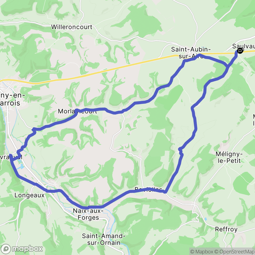 Saulvaux : carte du parcours de randonnée - France