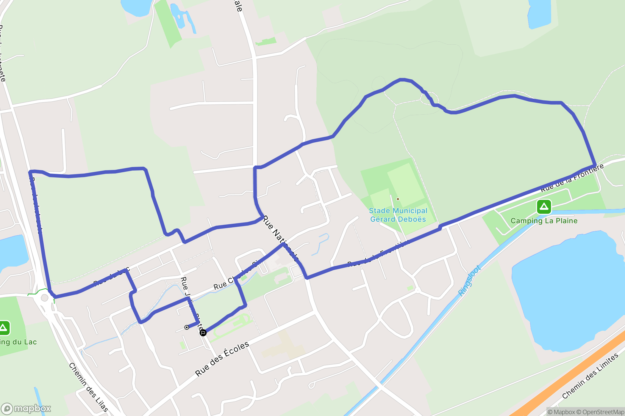 Ghyvelde : carte du parcours de randonnée - France