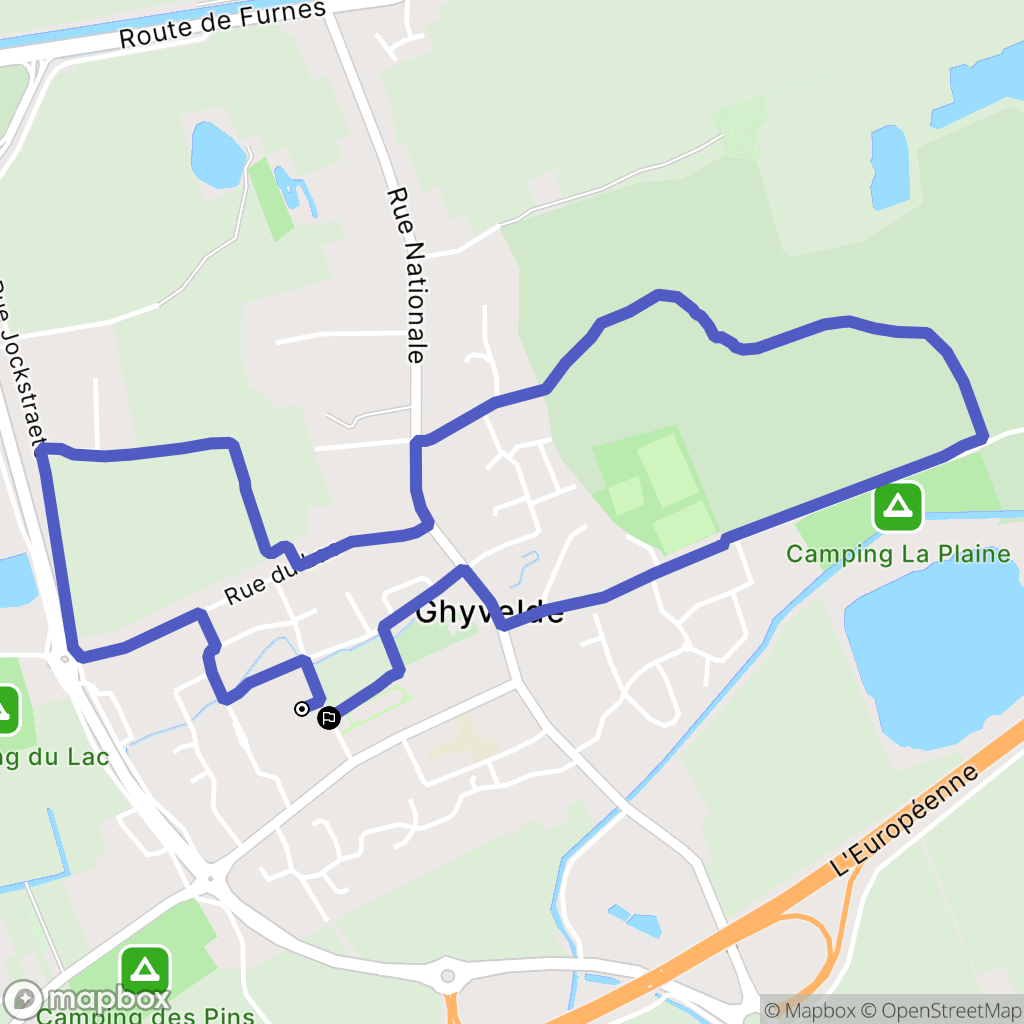 Ghyvelde : carte du parcours de randonnée - France