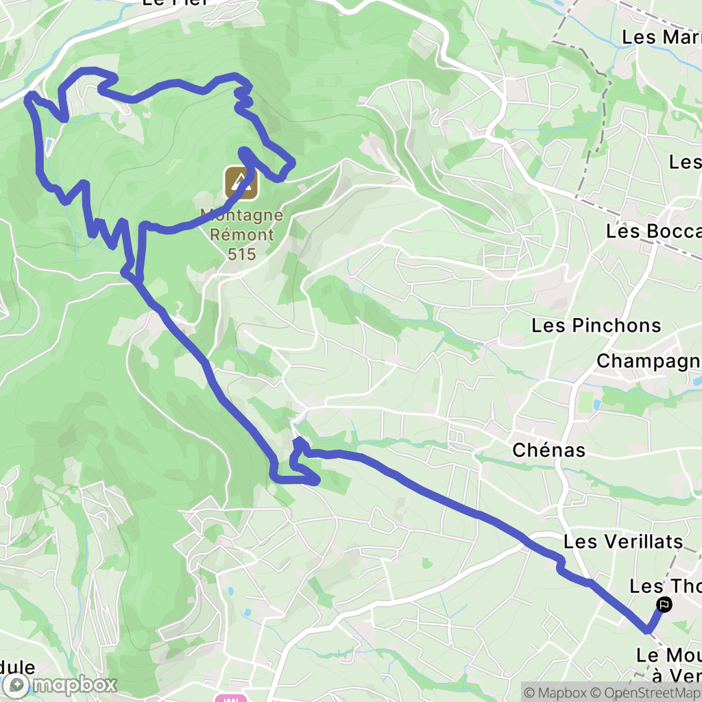 Romanèche-Thorins : carte du parcours de randonnée - France