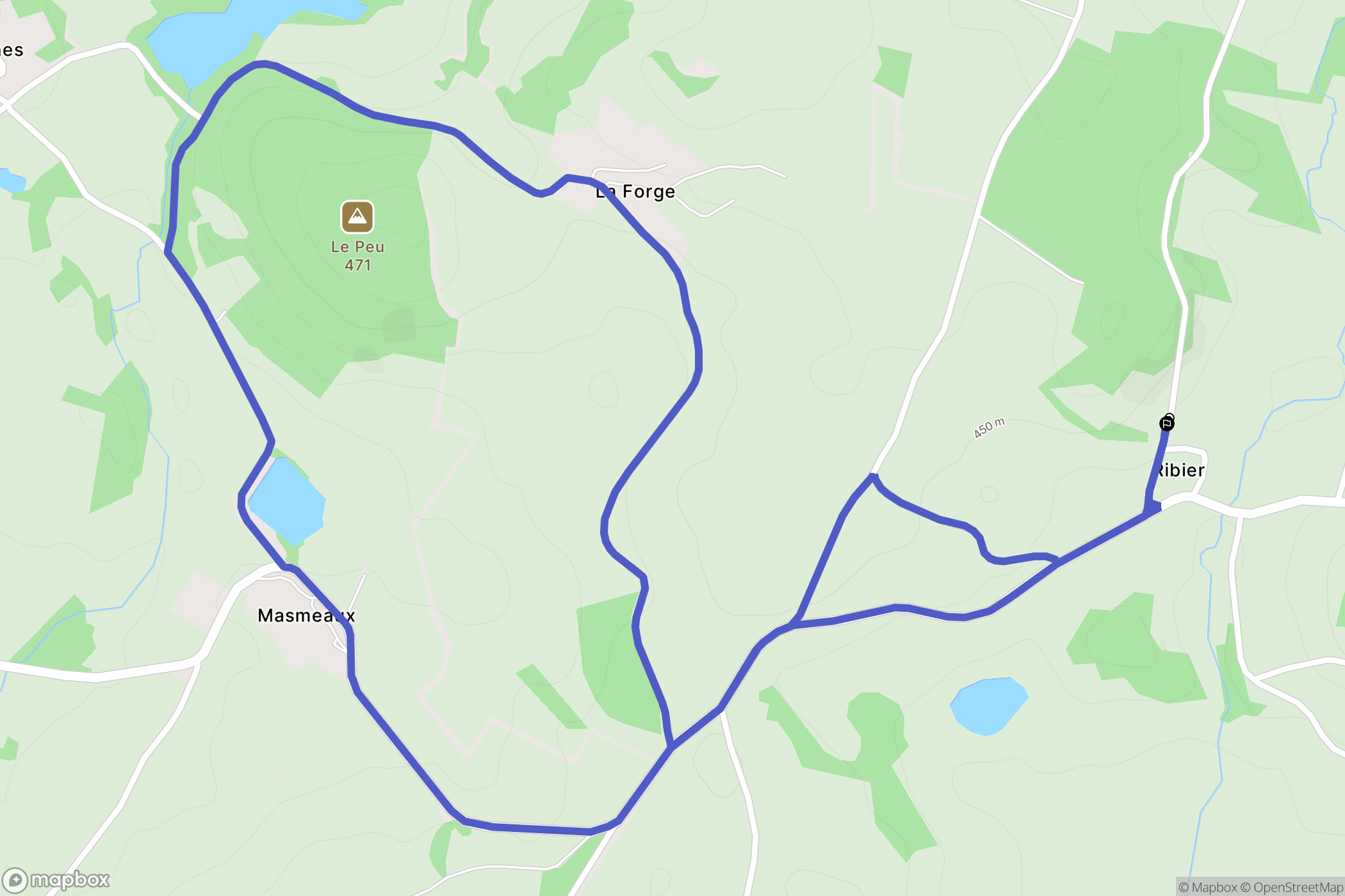 Saint-Vaury : carte du parcours de randonnée - France